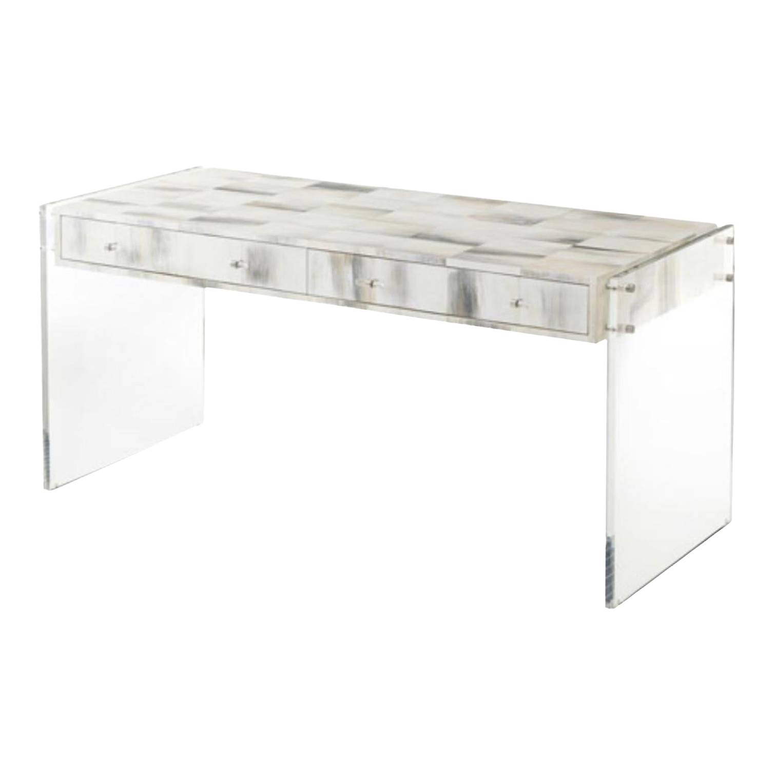 Theodore Alexander Contemporary Faux Bone and Acrylic Quadrilateral