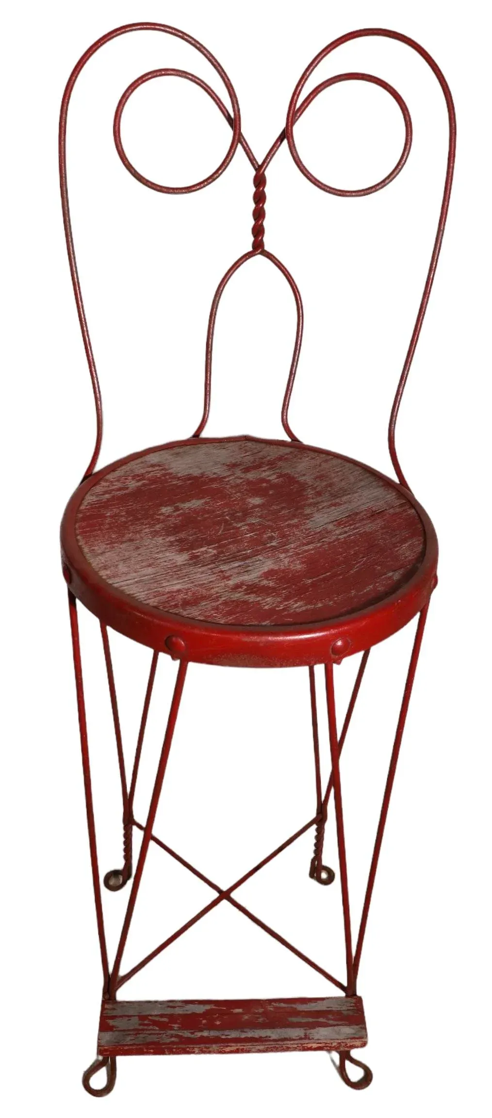 Pr. Vintage Wrought Iron Ice Cream Parlor Bar Height Stools