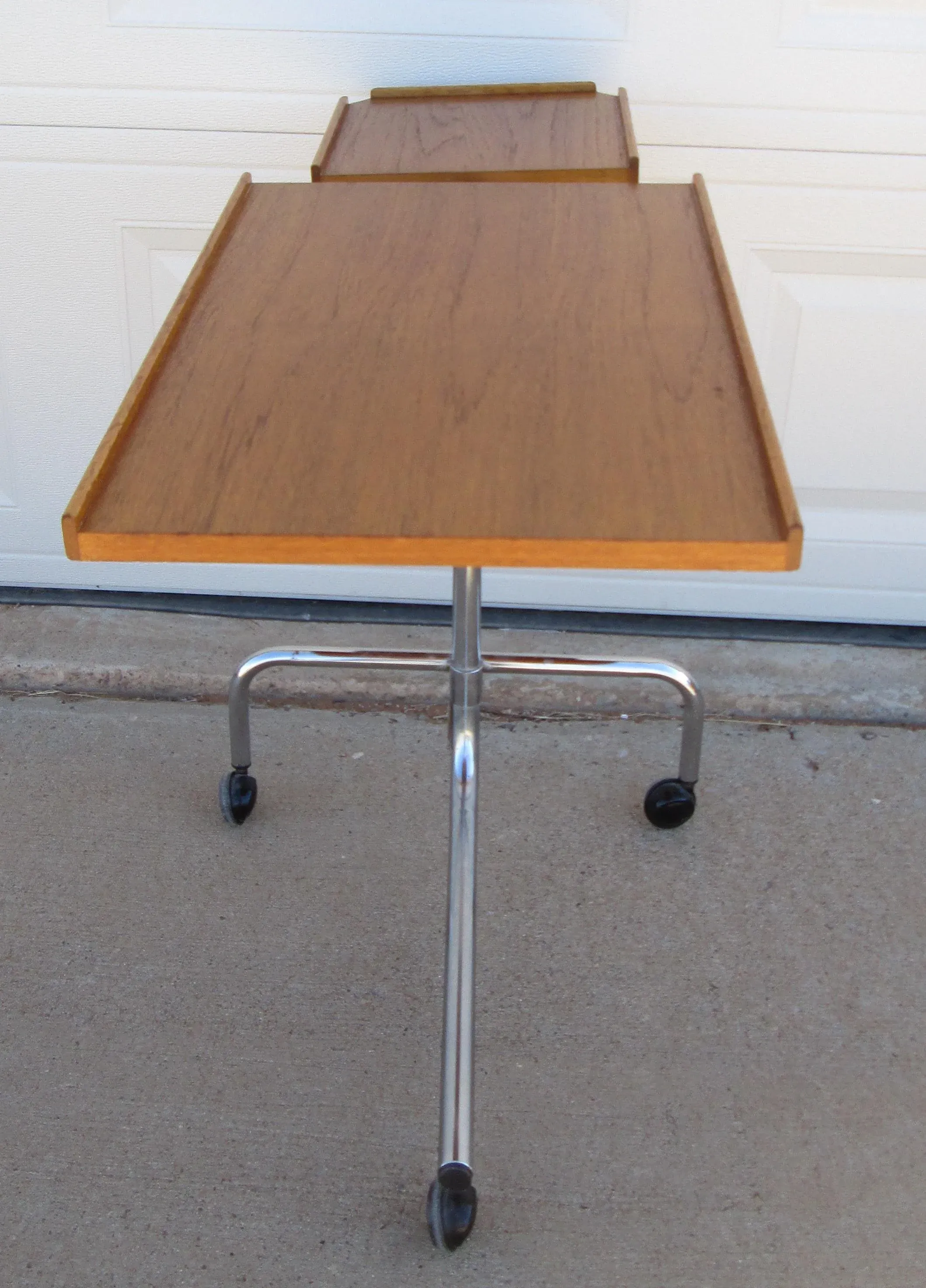 HMN Danecastle Teak Chrome Music Stand Danish Modern | Chairish