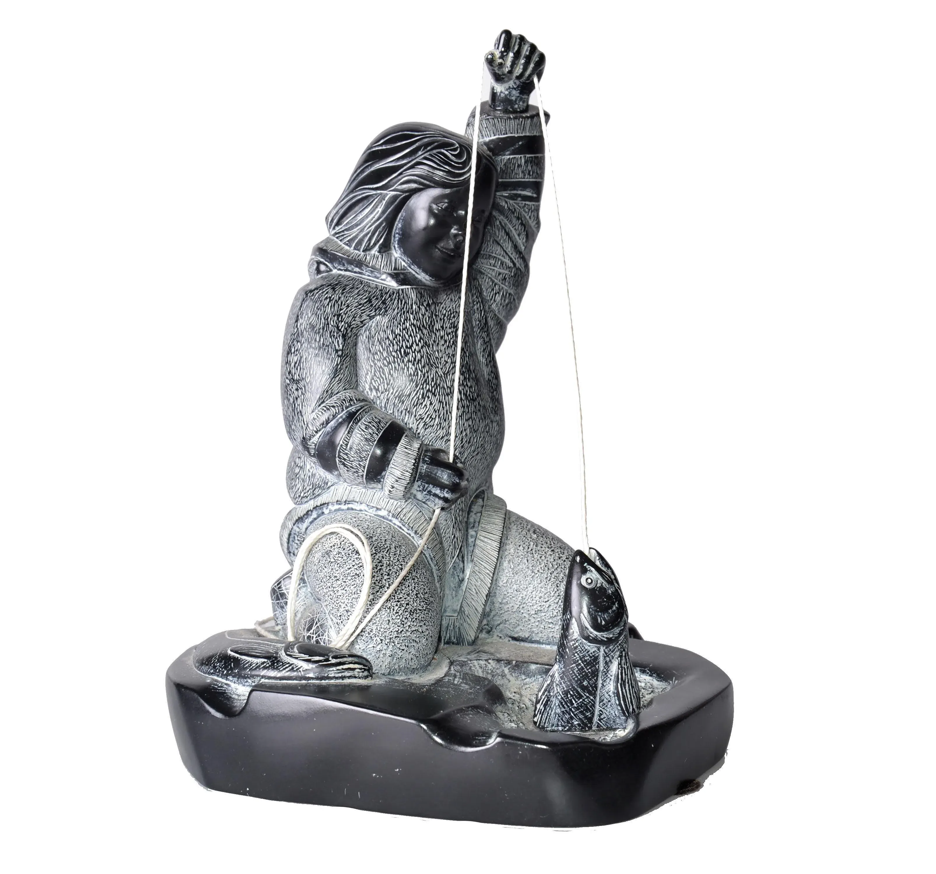 1980s Boma Eskimo Salmon Fisher Sculpture