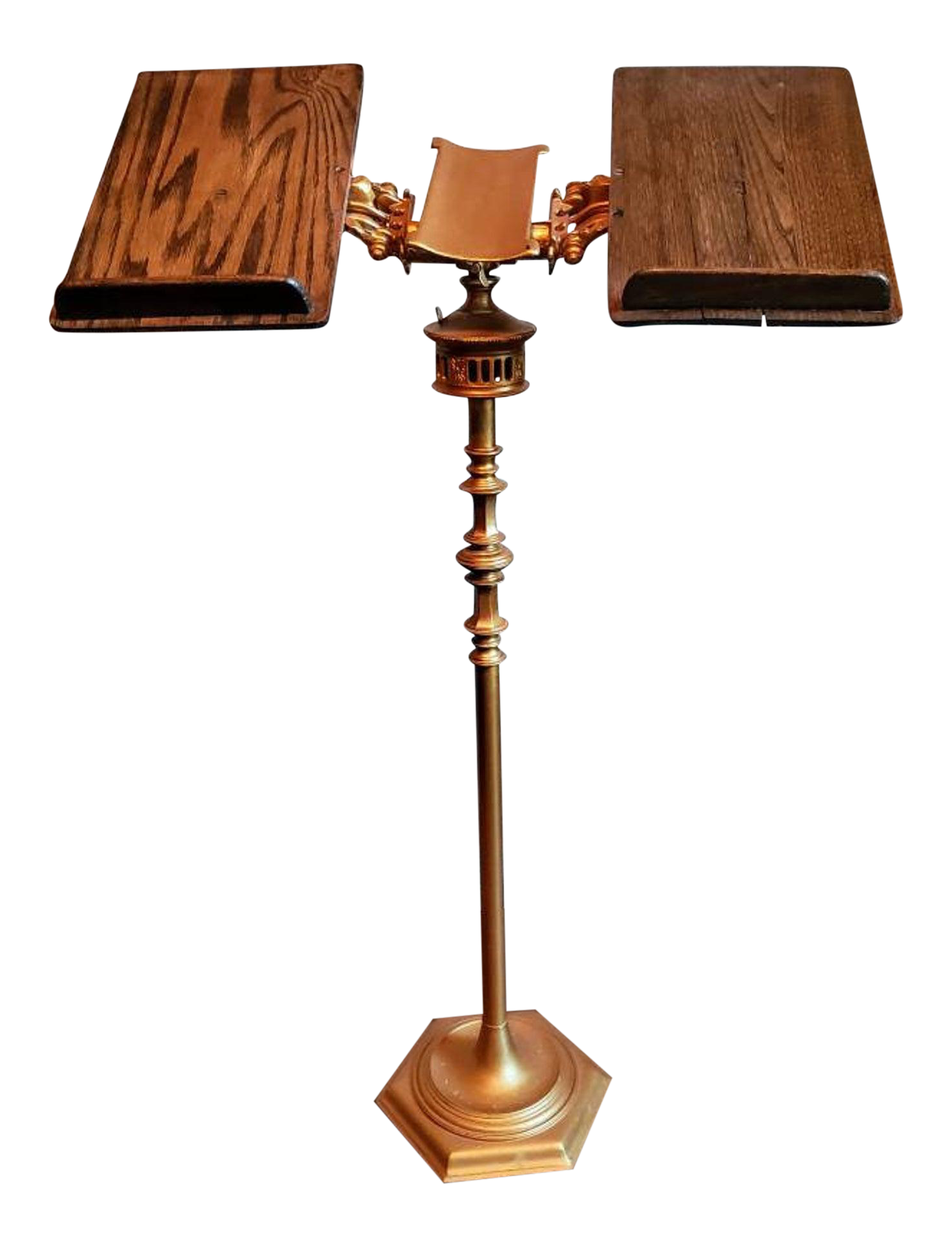Antique Victorian Oak Gilt Cast Iron Music Stand Chairish