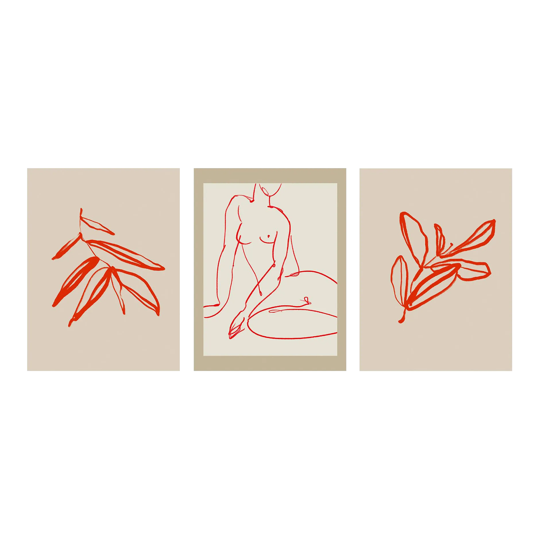 Contemporary Drawing Giclee Prints Set of 3 Chairish