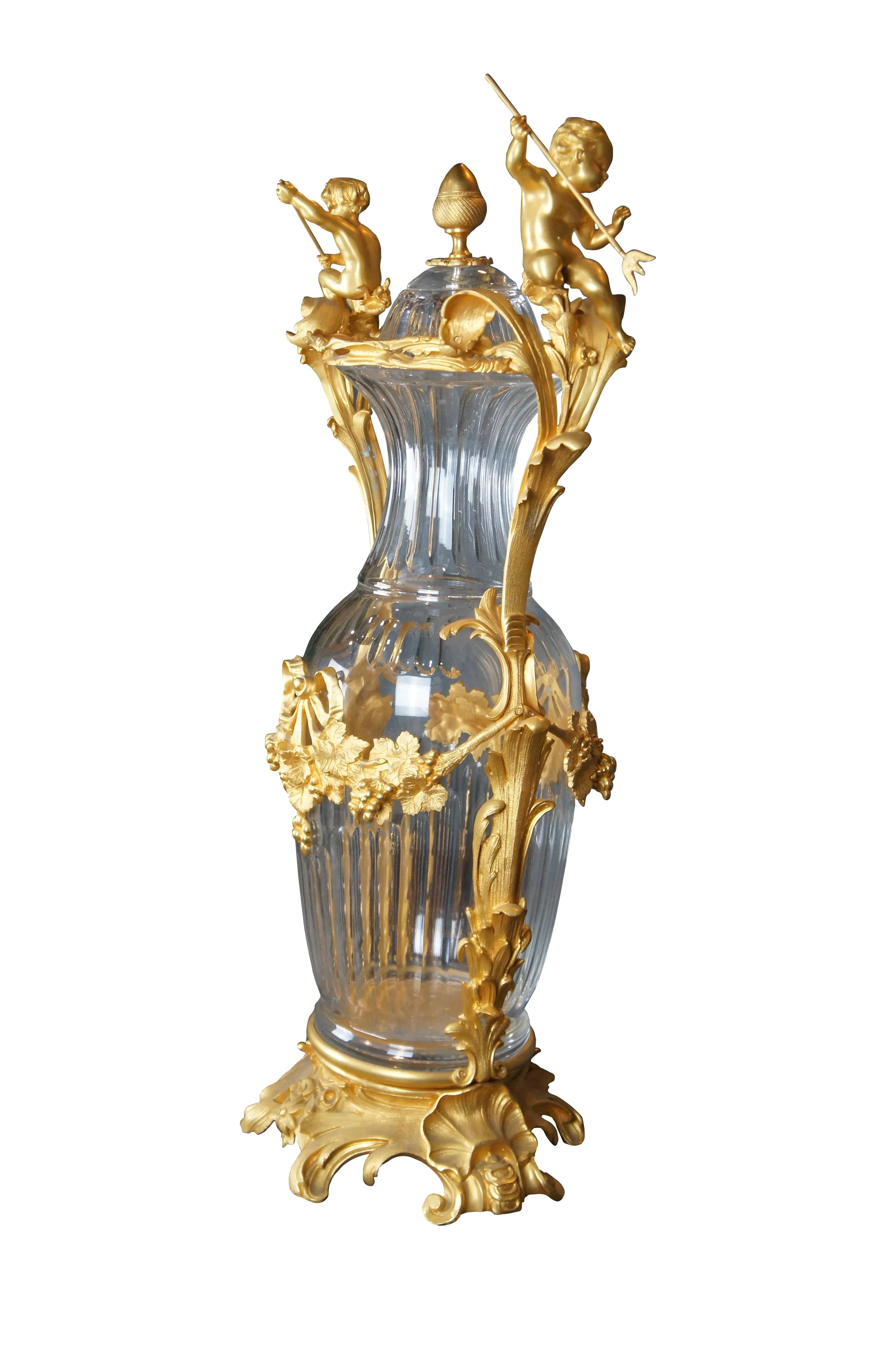 Eric Stepniewski French Louis XV Rococo Ormolu & Crystal Figural
