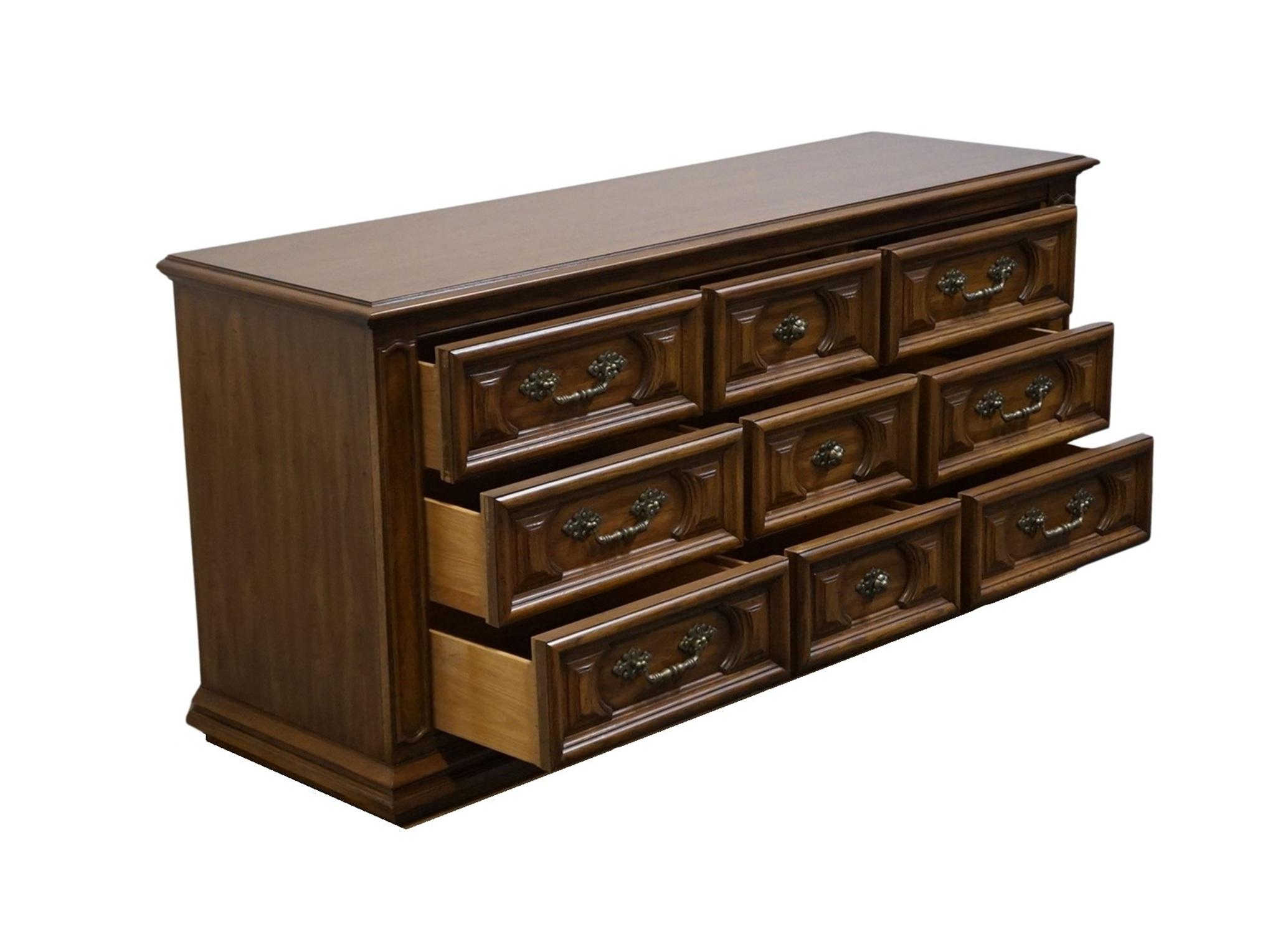 1970s Thomasville Furniture Segovia Collection Spanish Mediterranean 66\"  Triple Dresser