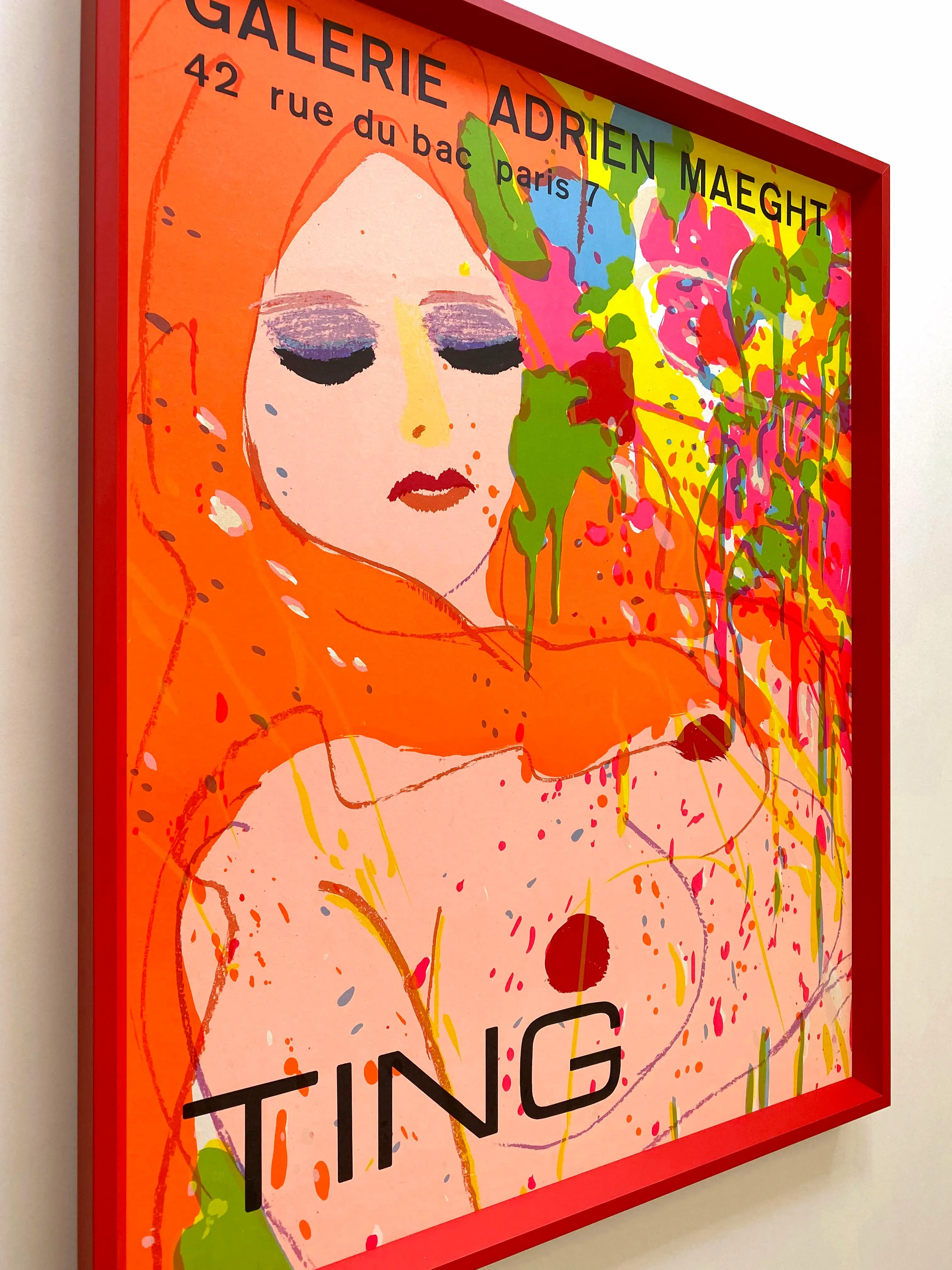 Walasse Ting Vintage 1974 Mid Century Modern Lithograph Print \