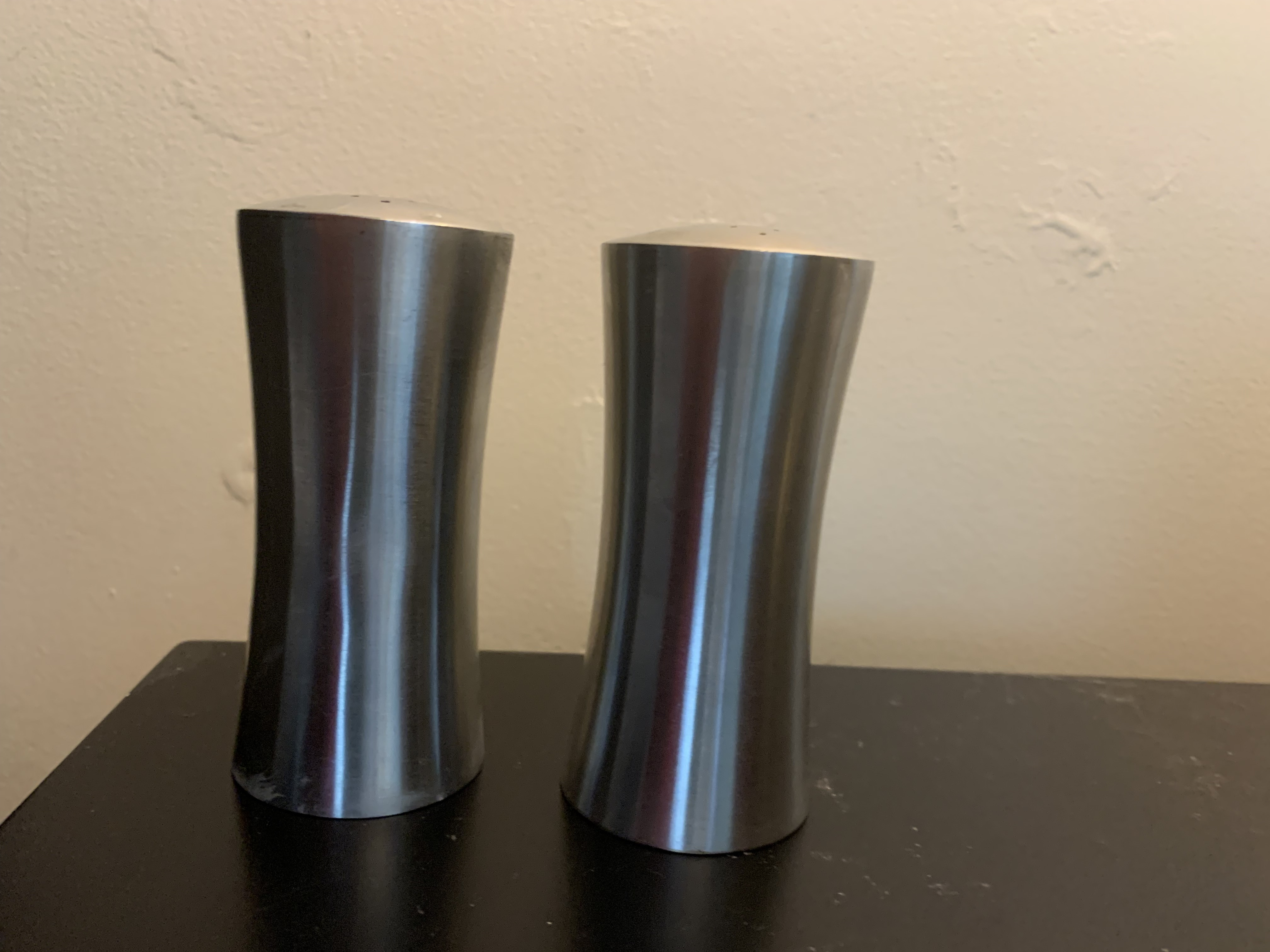 Mid Century Modern Stainless Steel Salt and Pepper Shakers From Sweden- a  Pair, image size:4032x3024
