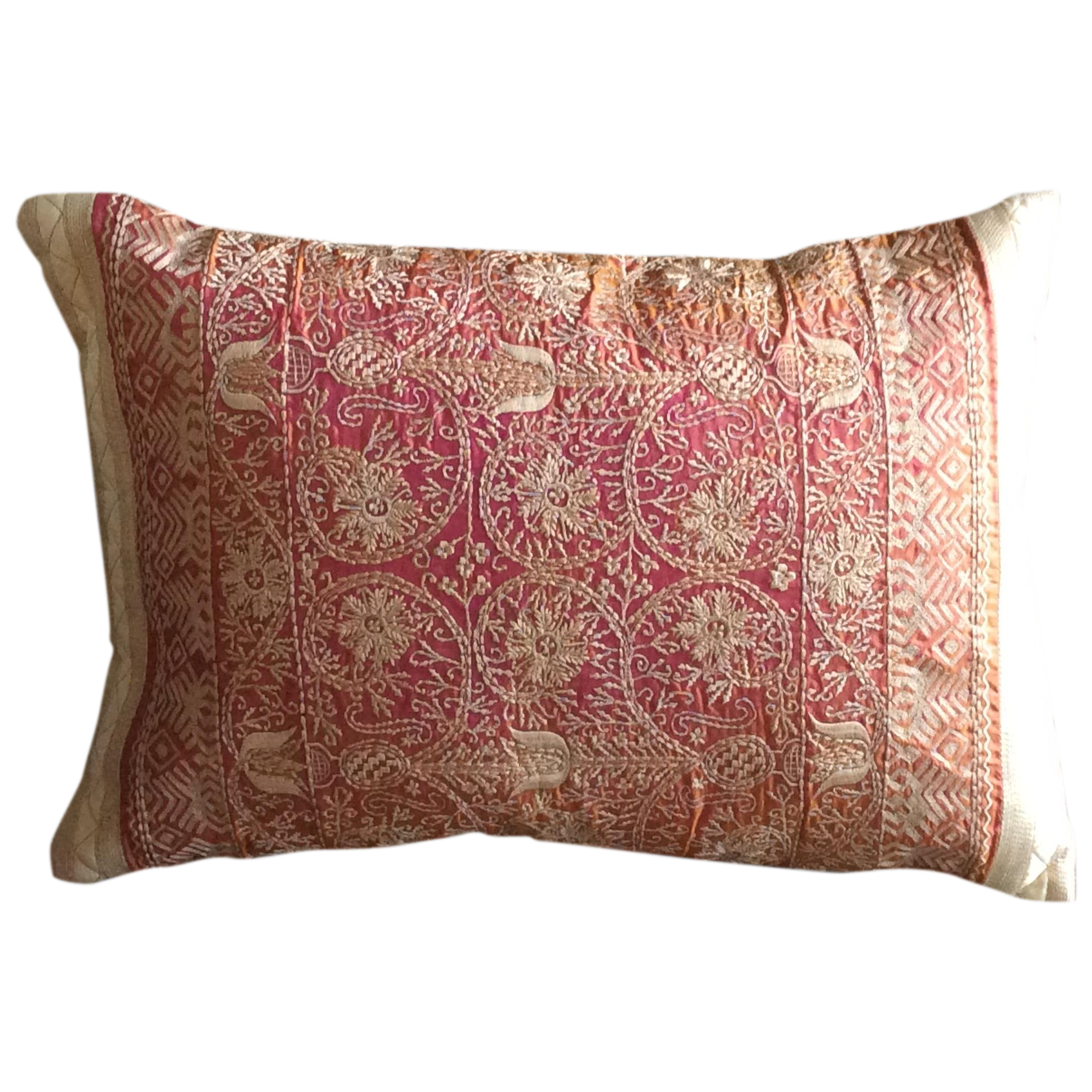 Luxury Silk Emroidered Decorative Pillow Chairish