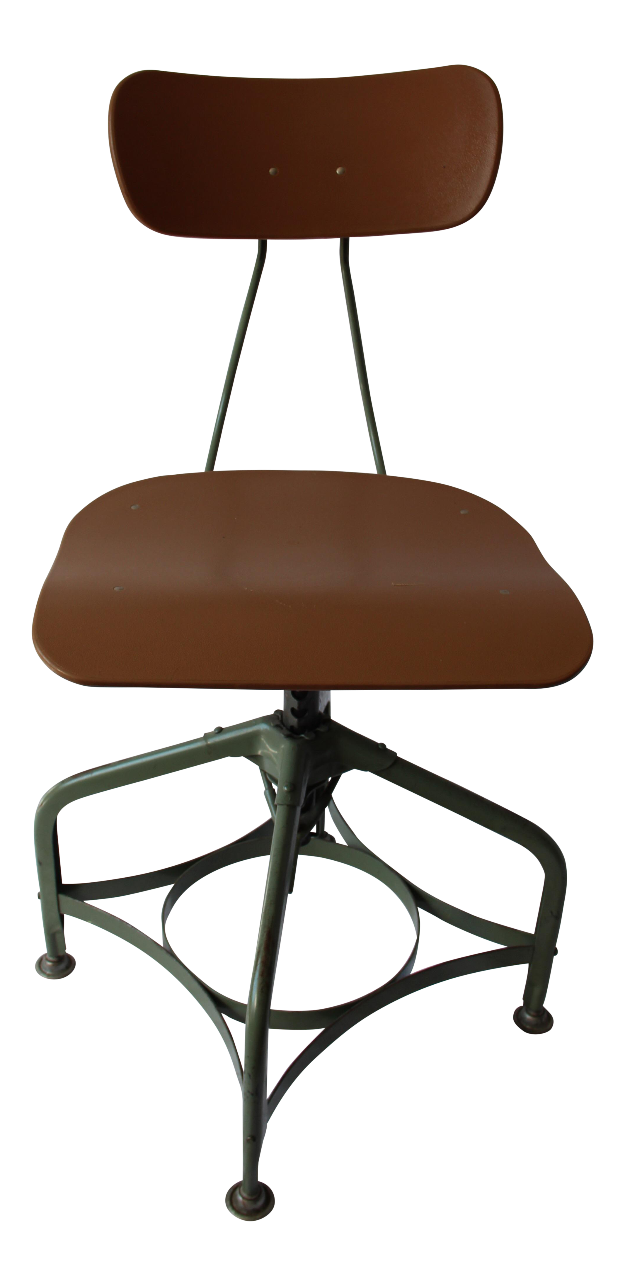 1950s Vintage Toledo Uhl Art Steel Furniture Adjustable Drafting Chair