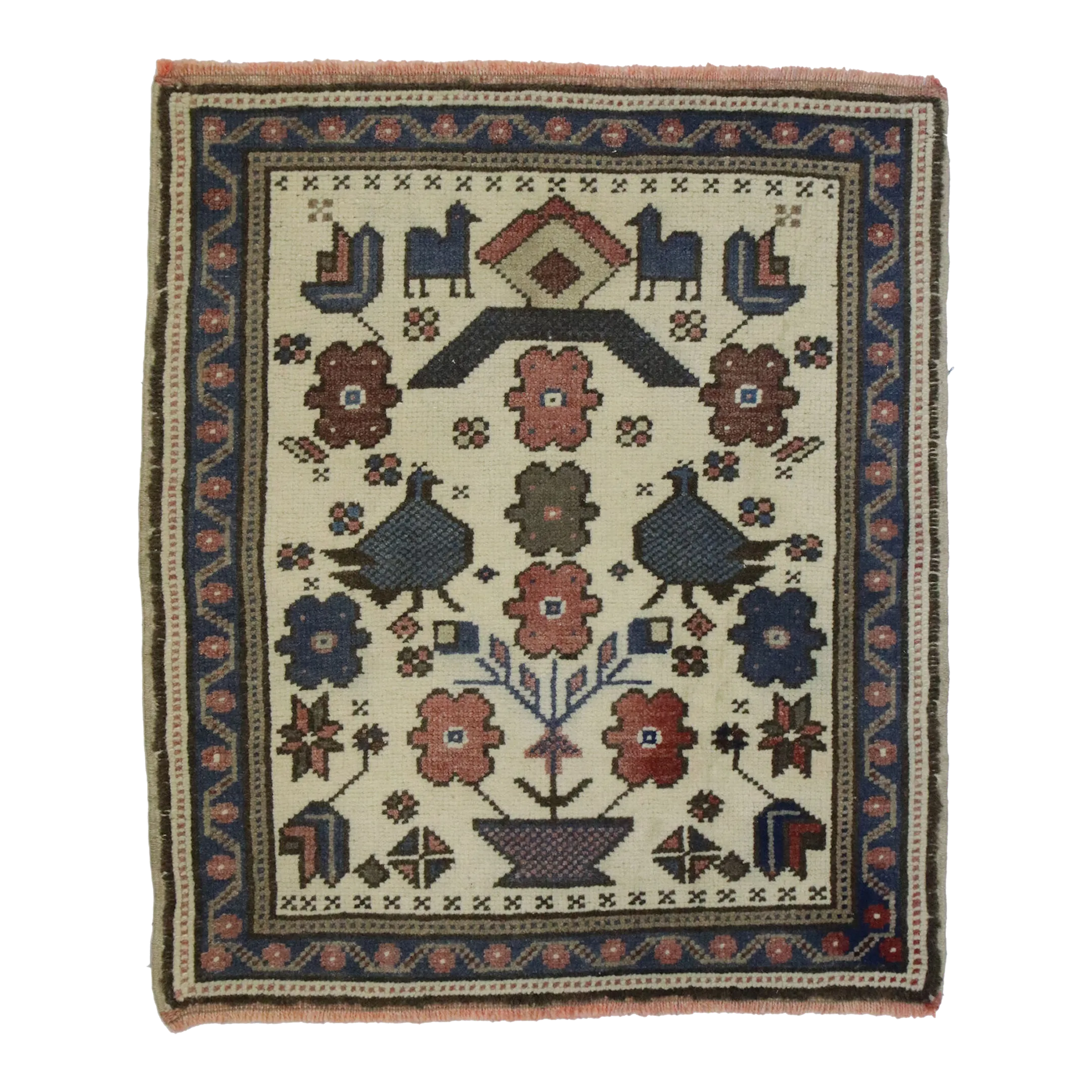 Vintage Square Turkish Oushak Rug - 01'09 X 02'00