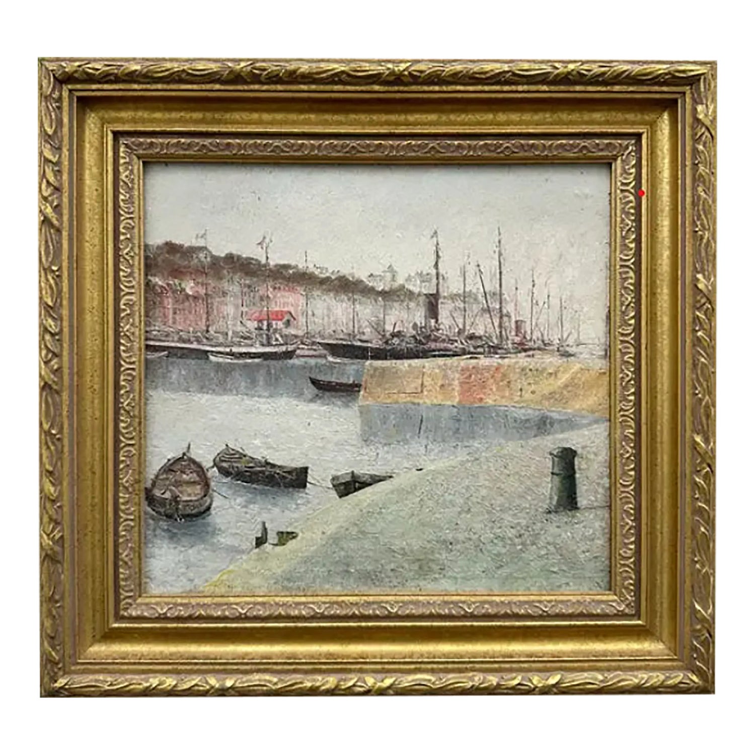 Vintage Boho Abstract Seascape Oil on Board