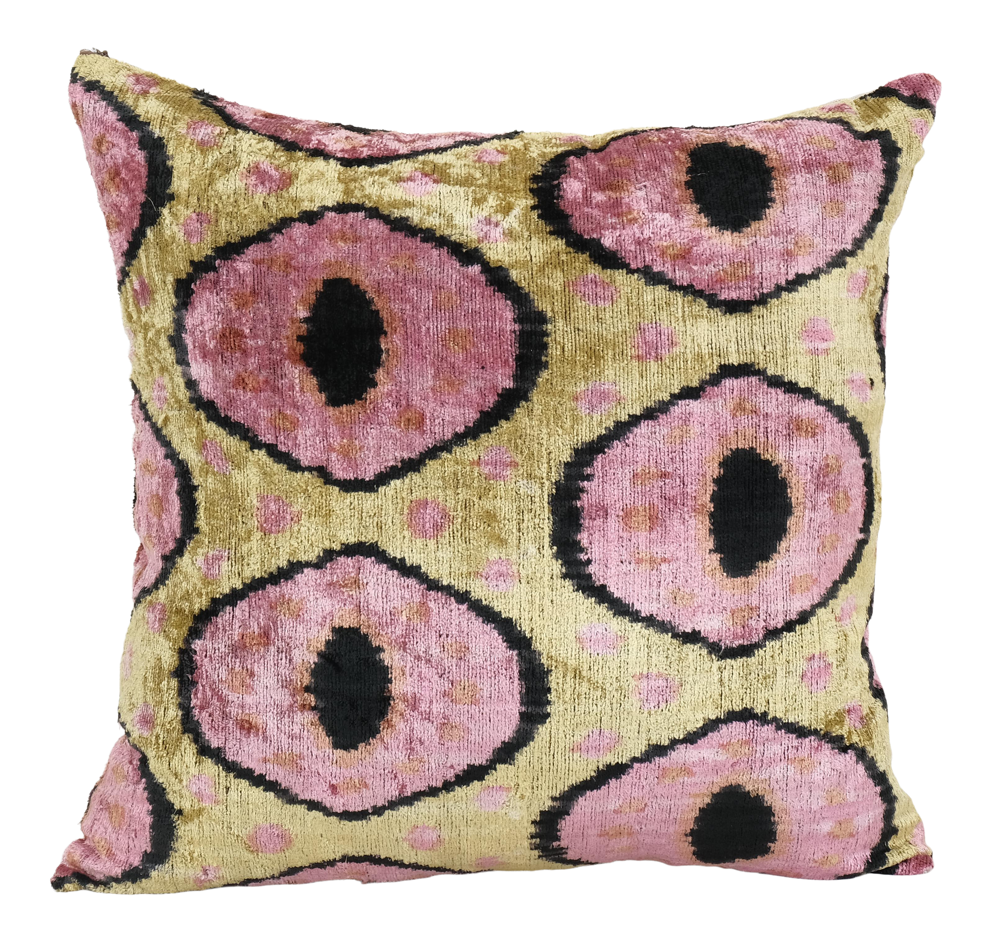 Pink Silk Ikat Velvet Pillow