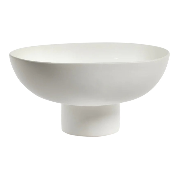 White Ceramic Footed Bowl Chairish