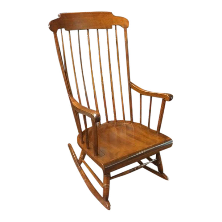 Vintage Rocking Chair, Cherry Wood, Nichols and Stone Furniture Chairish