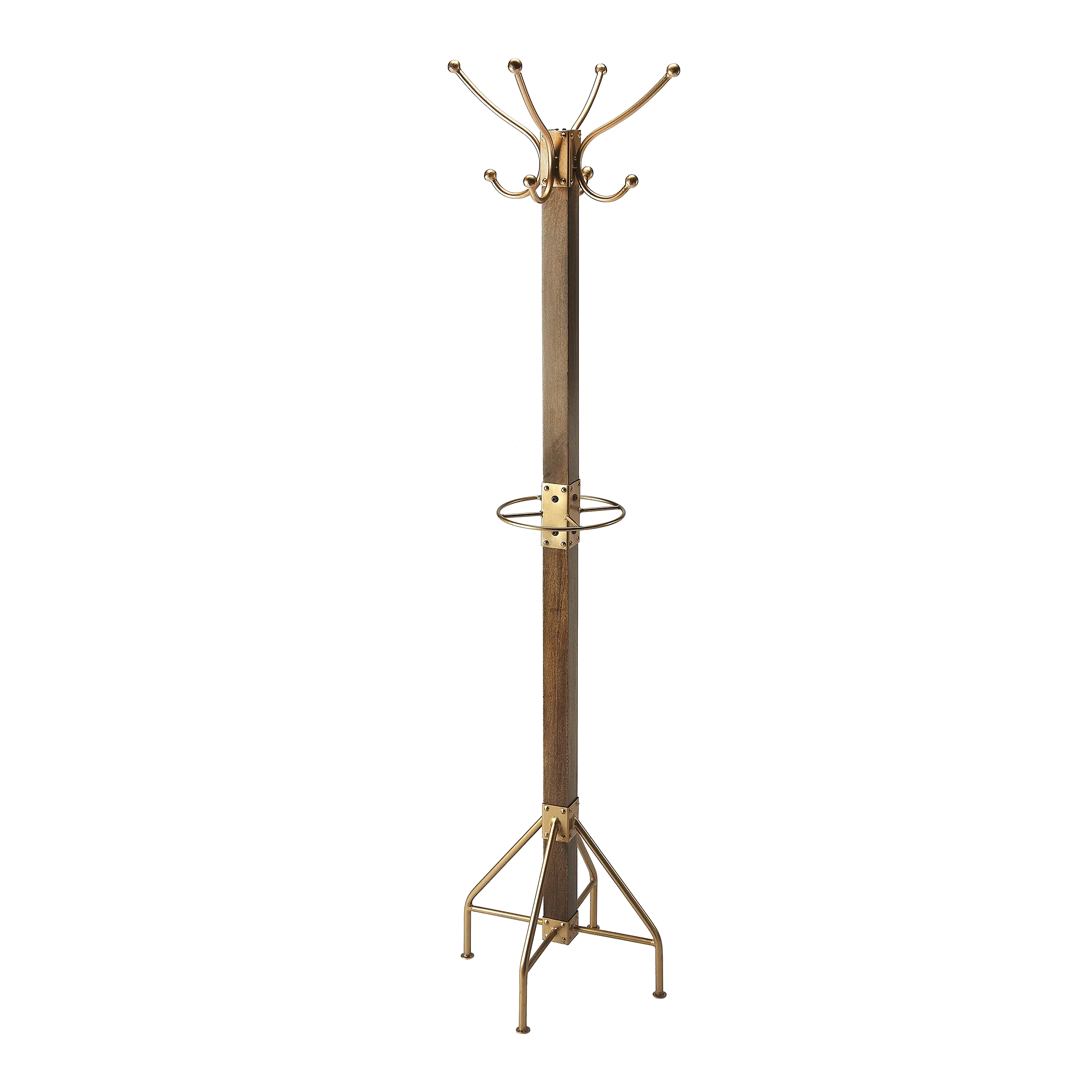 Logan Square Wood Antique Coat Rack/Tree, Medium Brown Chairish