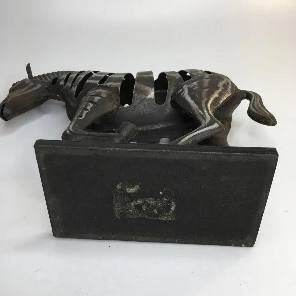 ネルソン・モラレス 抽象彫刻 1993年製 Vintage Brutalist Modern Sculpture Metal Running Zebra Horse
