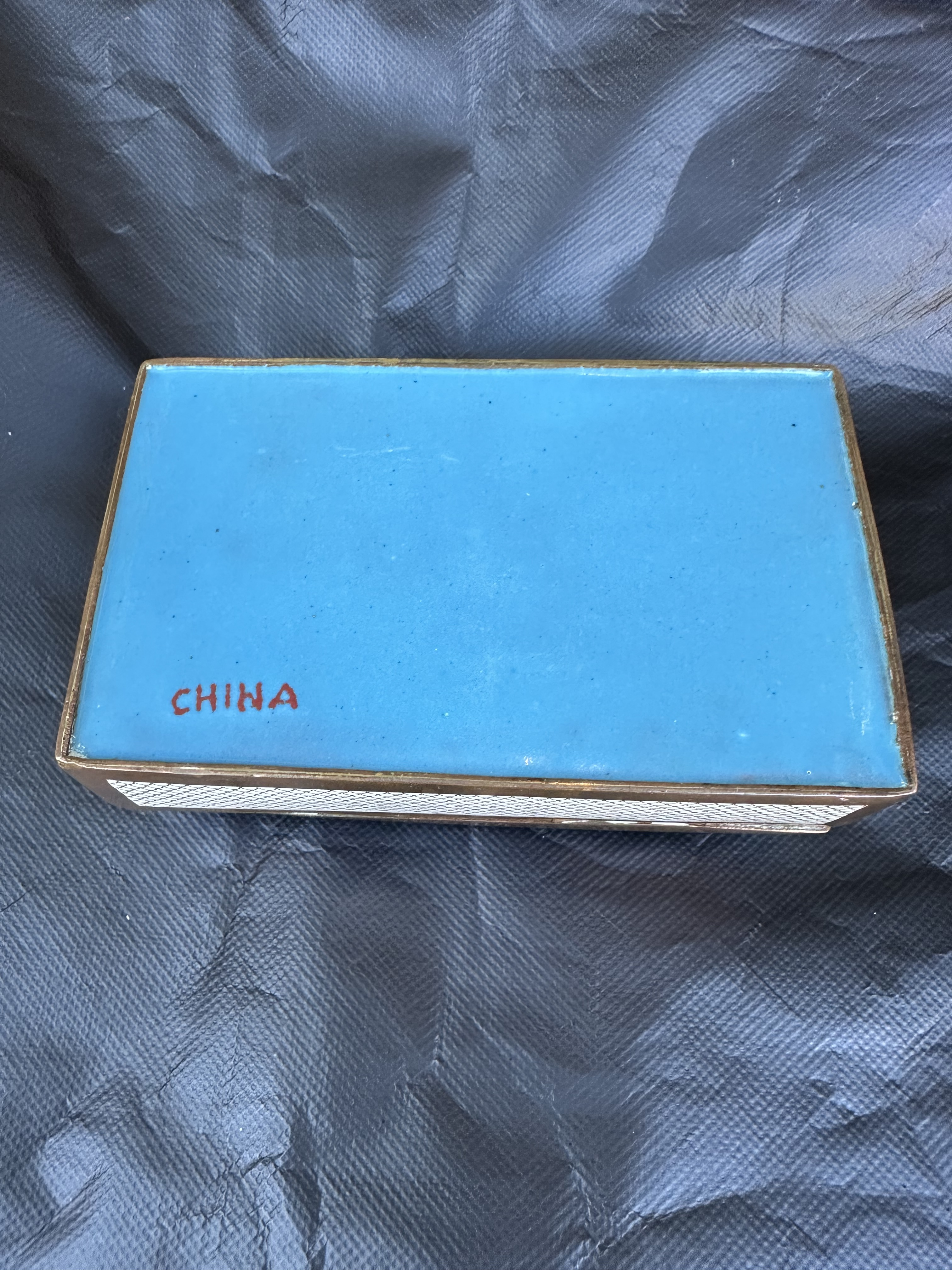 cliosonne fish boxes Cloisonne Box Seahorse  Fire & Ice Koi Fish Chinese Cloisonn Brass