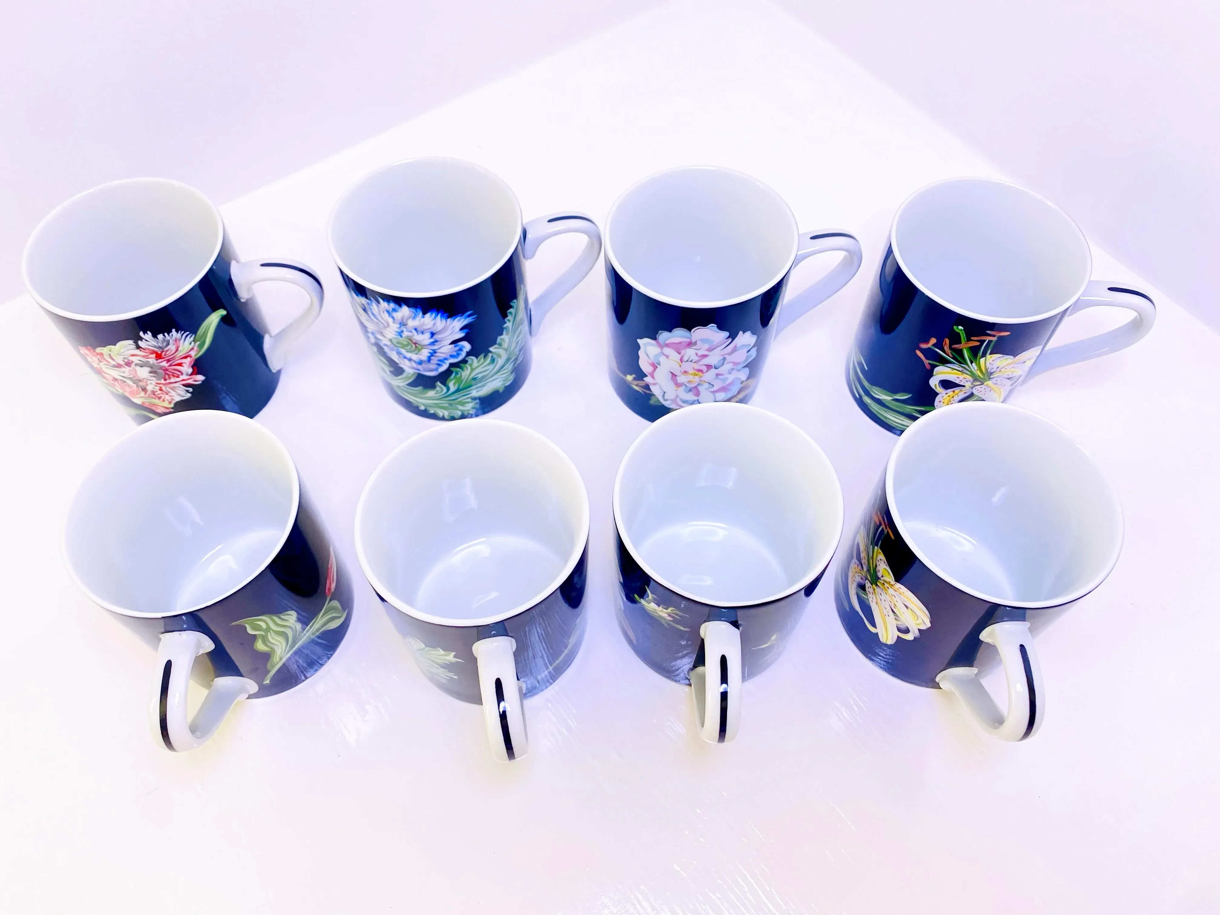 Mrs. Delaney's Flowers Mugs by Tiffany & Co. Set of 8 | Chairish