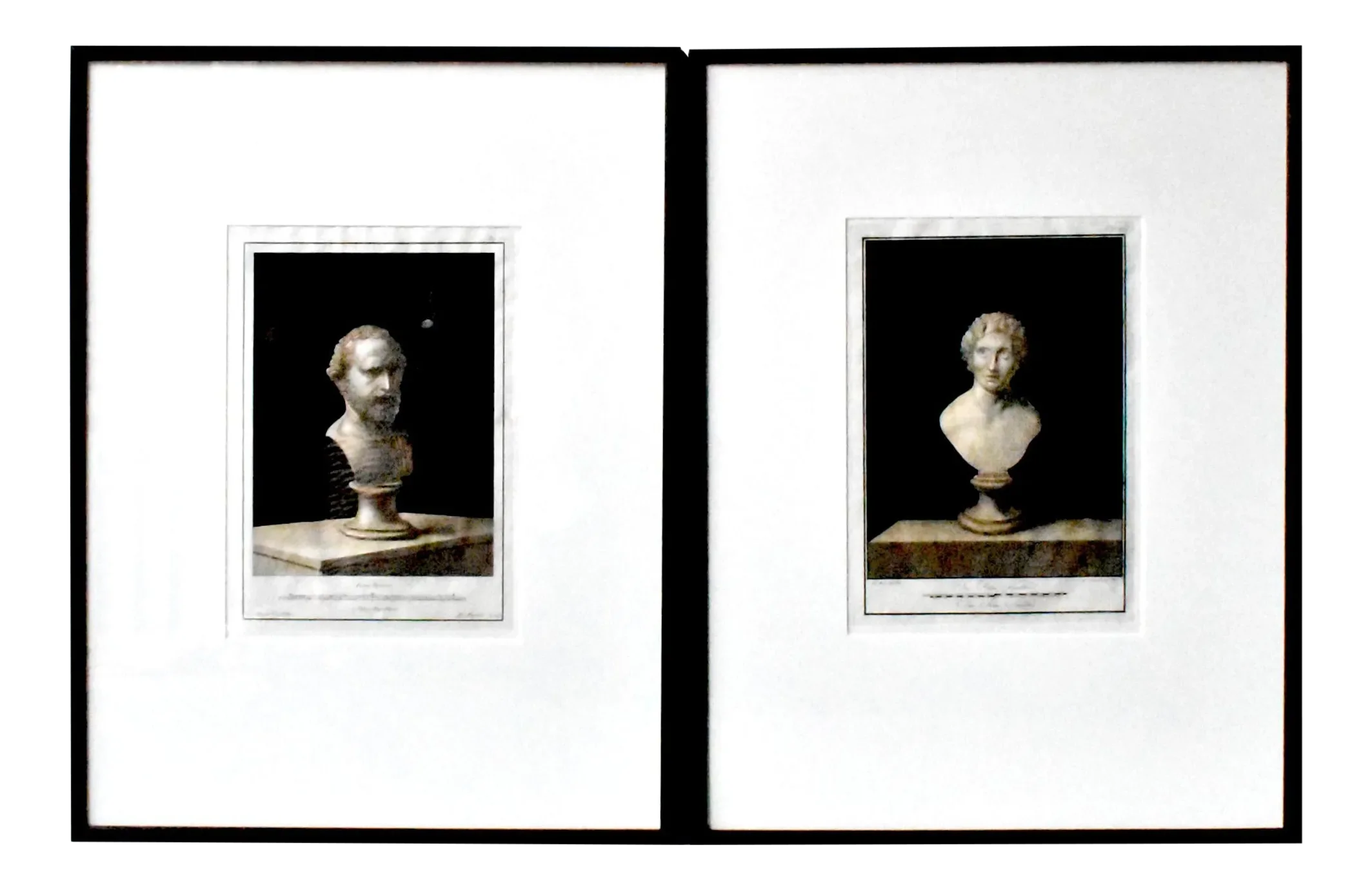 Antique Greek Bust Sculpture Engravings by Nicolas Vanni a Pair