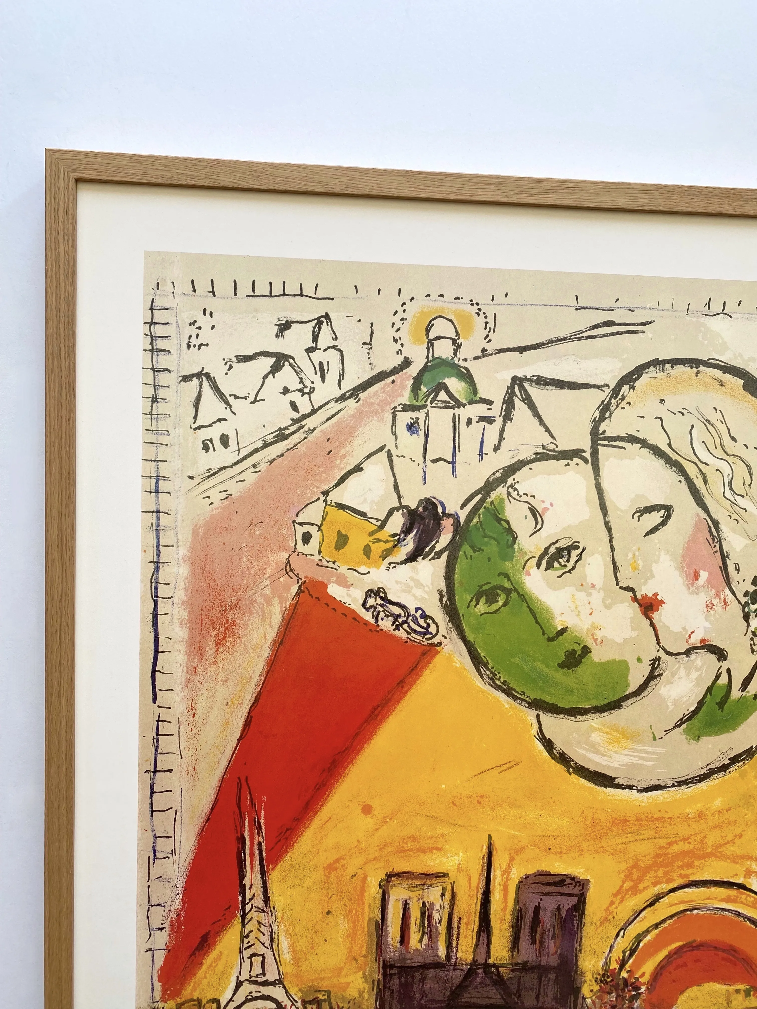 Marc Chagall Vintage 1979 Expressionist Lithograph Print Framed Large Fine Art Museum Poster Marc Chagall Vintage 1979 Expressionist Lithograph Print Framed Large Fine Art Museum Poster