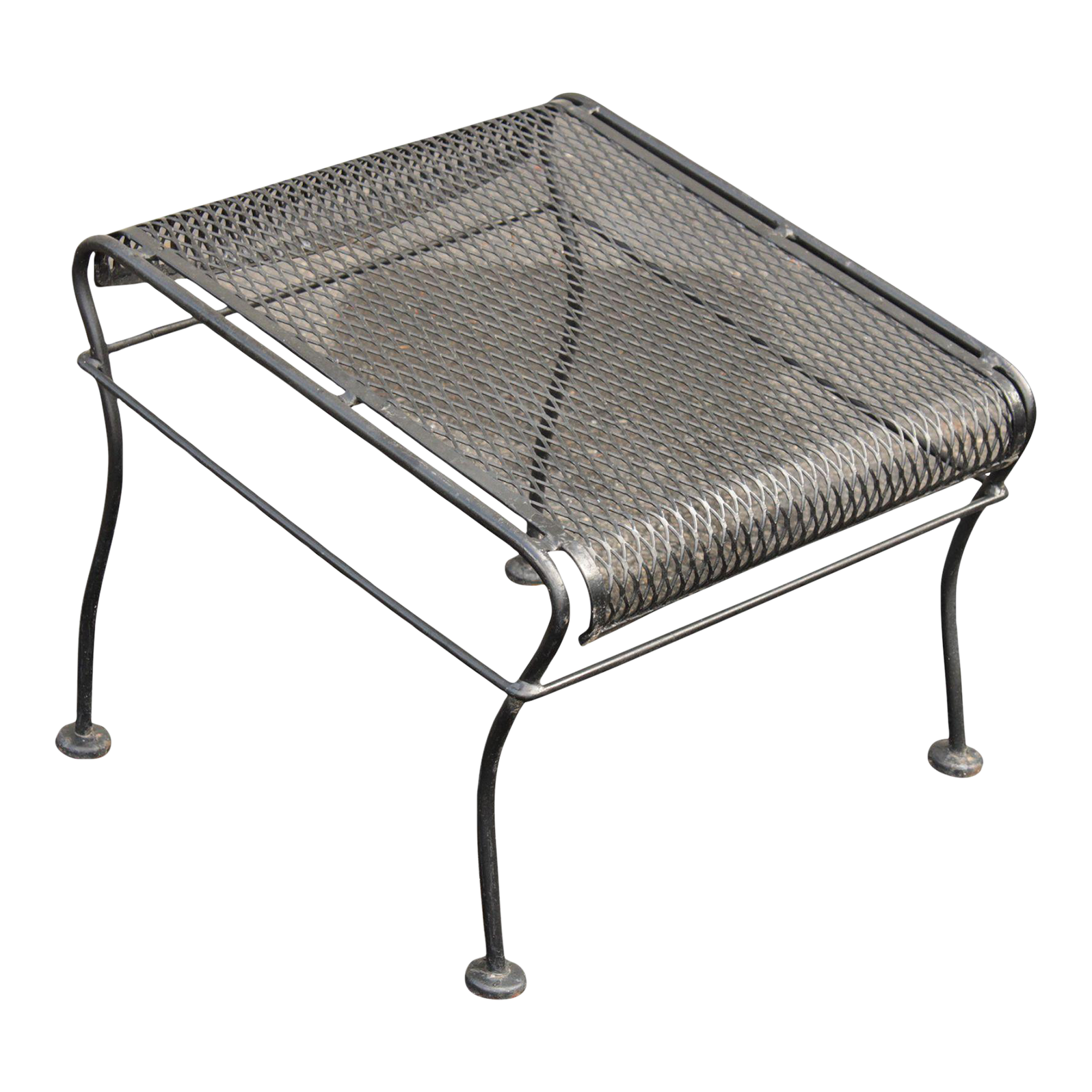 Mid Century Modern Wrought Iron Outdoor Foot Rest or Ottoman Chairish