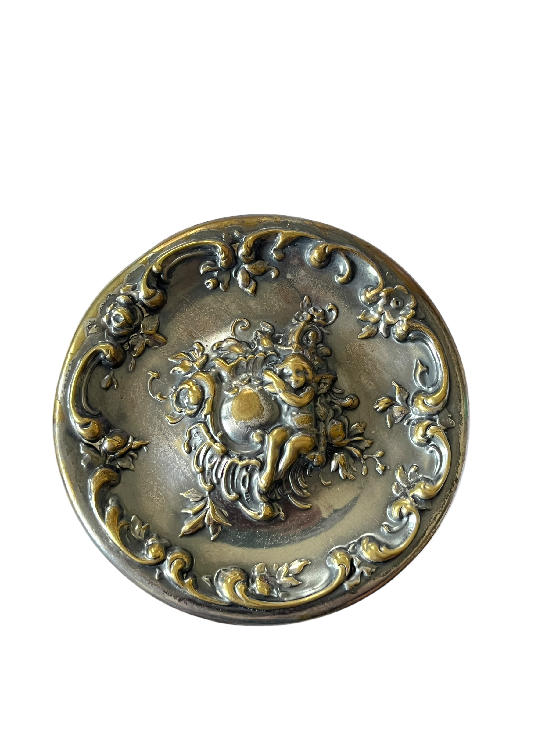antique glass tobacco jar Vintage With Ornate Cherub Metal Lid – Vanity Barware Biscuit or Jar Take a look at our coordinaitng pieces for the complete set! Antique Clear Glass Tobacco Jar