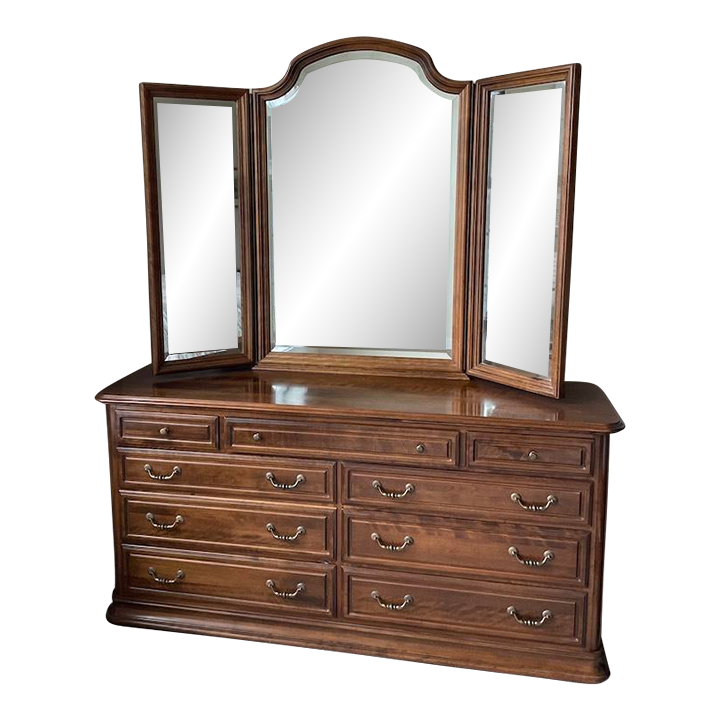 Ethan Allen Classic Manor Dresser and Mirror Chairish
