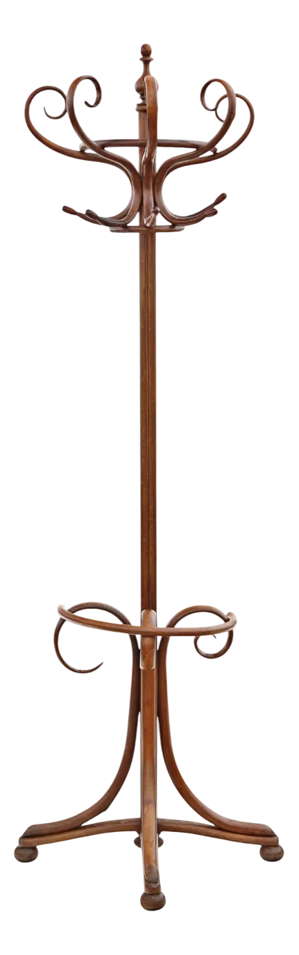 Large Antique Bentwood Coat and Hat Stand, 1890s | Chairish