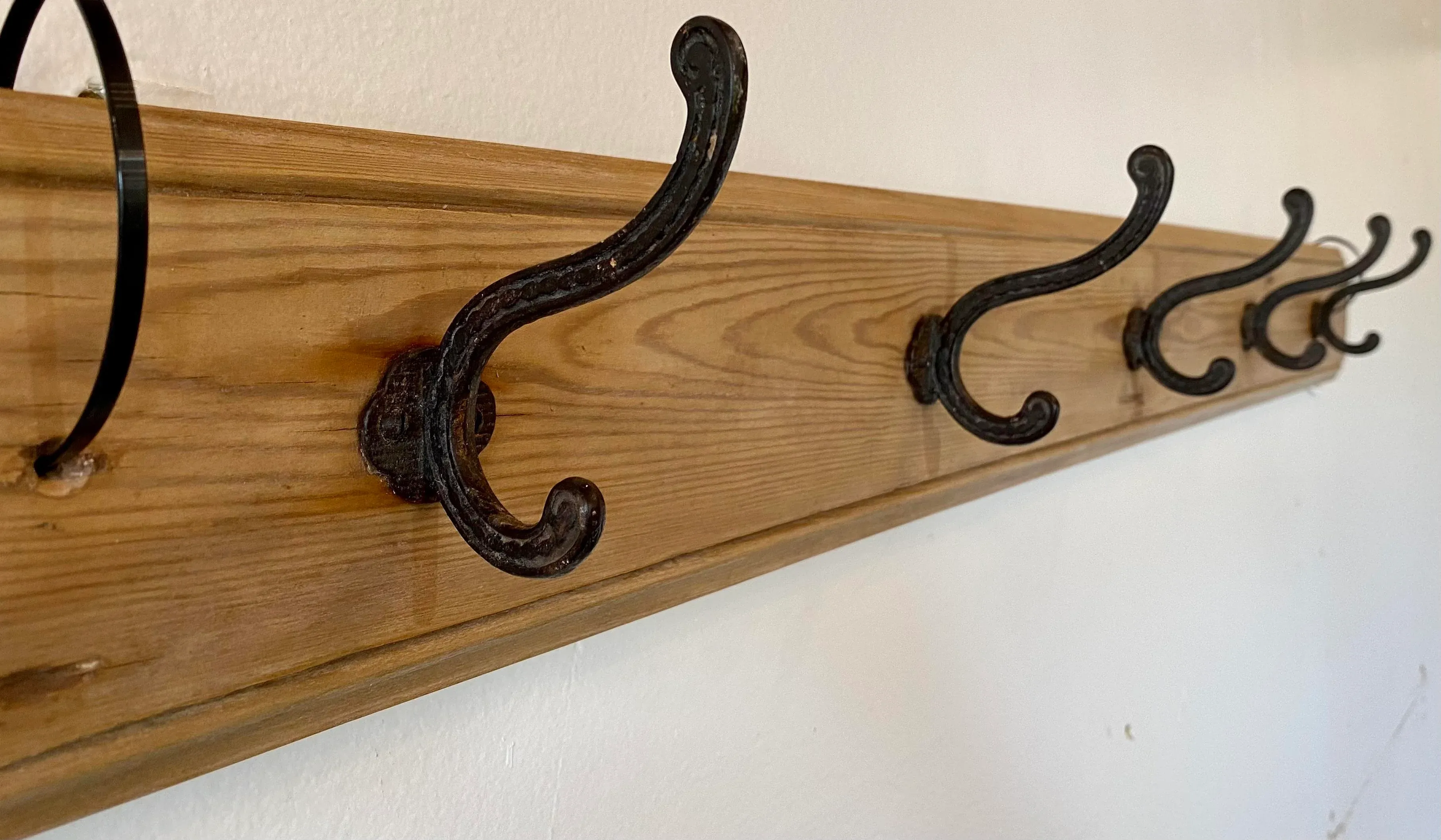 Vintage Industrial Hook School/ Office Wall Coat Rack From