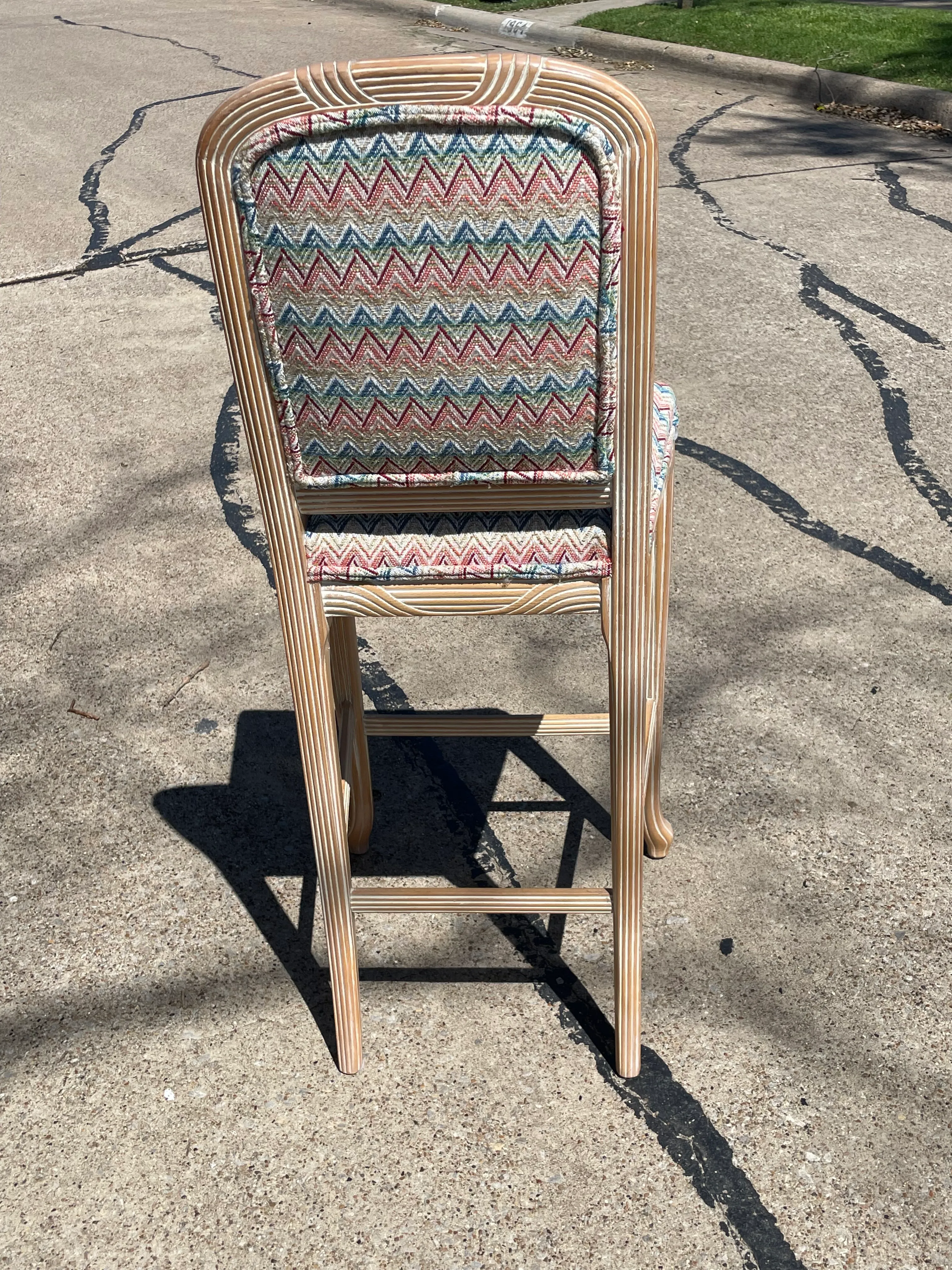 Faux Reeded Bamboo Bar Stools - Set of 3