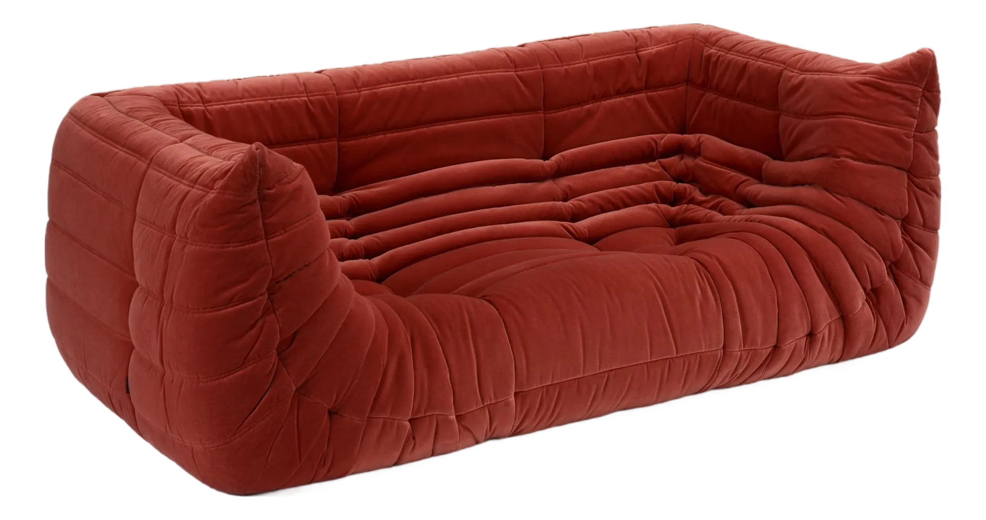 Vintage Ligne Roset Togo Medium Sofa in Dark Pink Velvet | Chairish