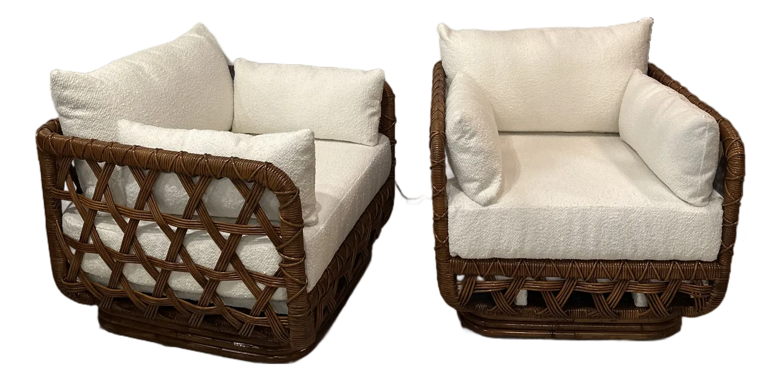 Danny Ho Fong Tropi-cal ラタン　01 Danny Ho Fong for Tropi-Cal Set of 4 Dinning Rattan Chairs
