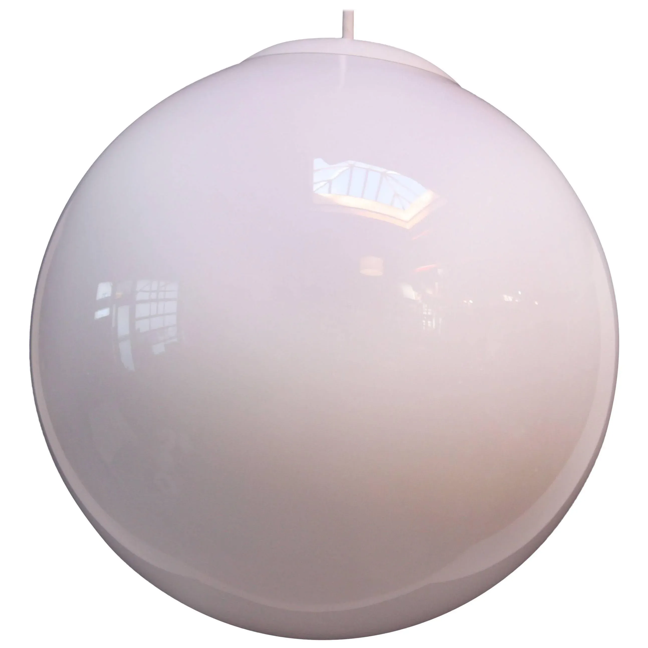 Vintage American White Cased-Glass Orb Pendant