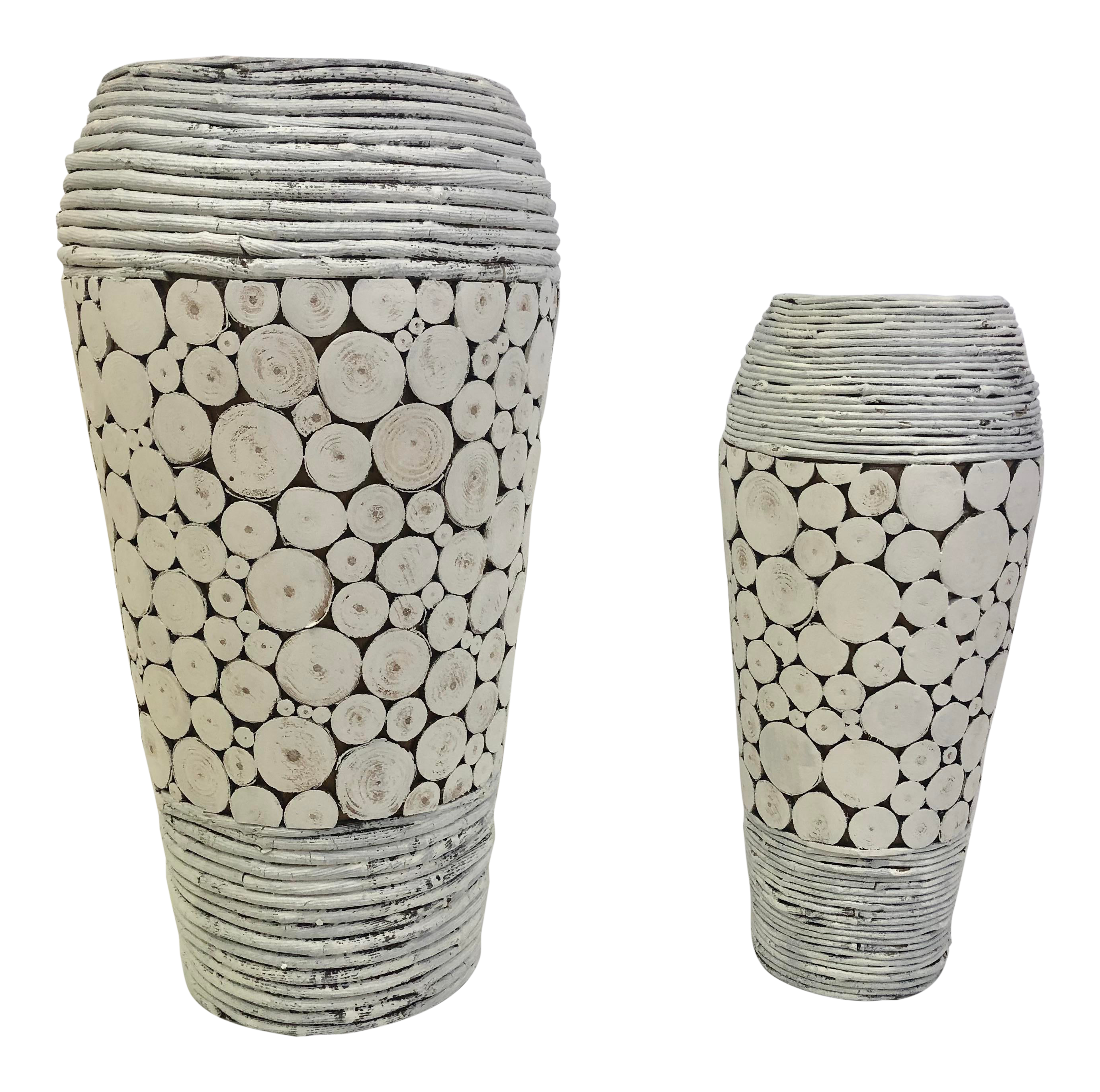 White Wooden Vase Or Umbrella Stand A Pair Chairish