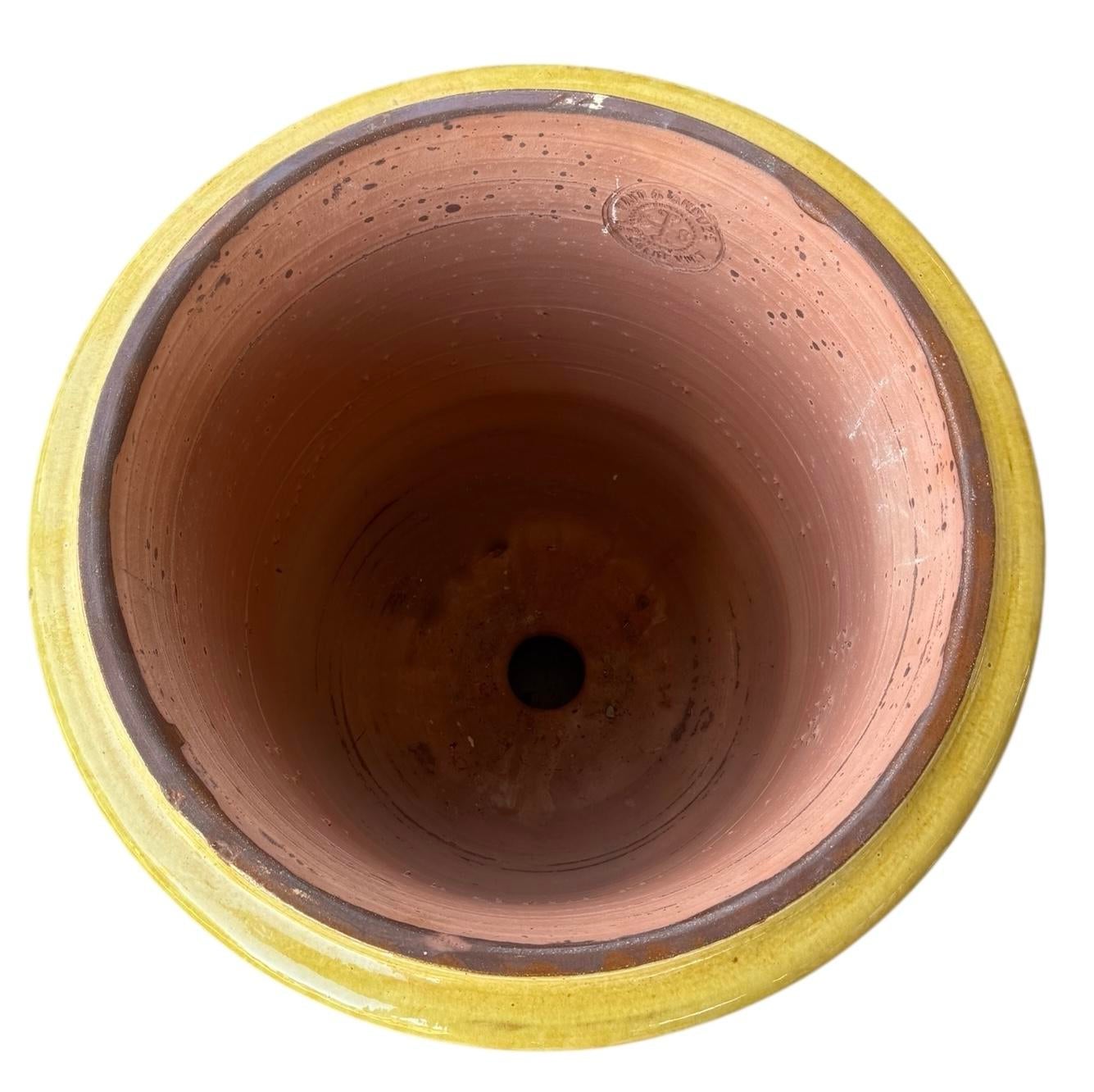 French Handmade Glazed Terracotta Planter by Le Chêne Vert in Anduze