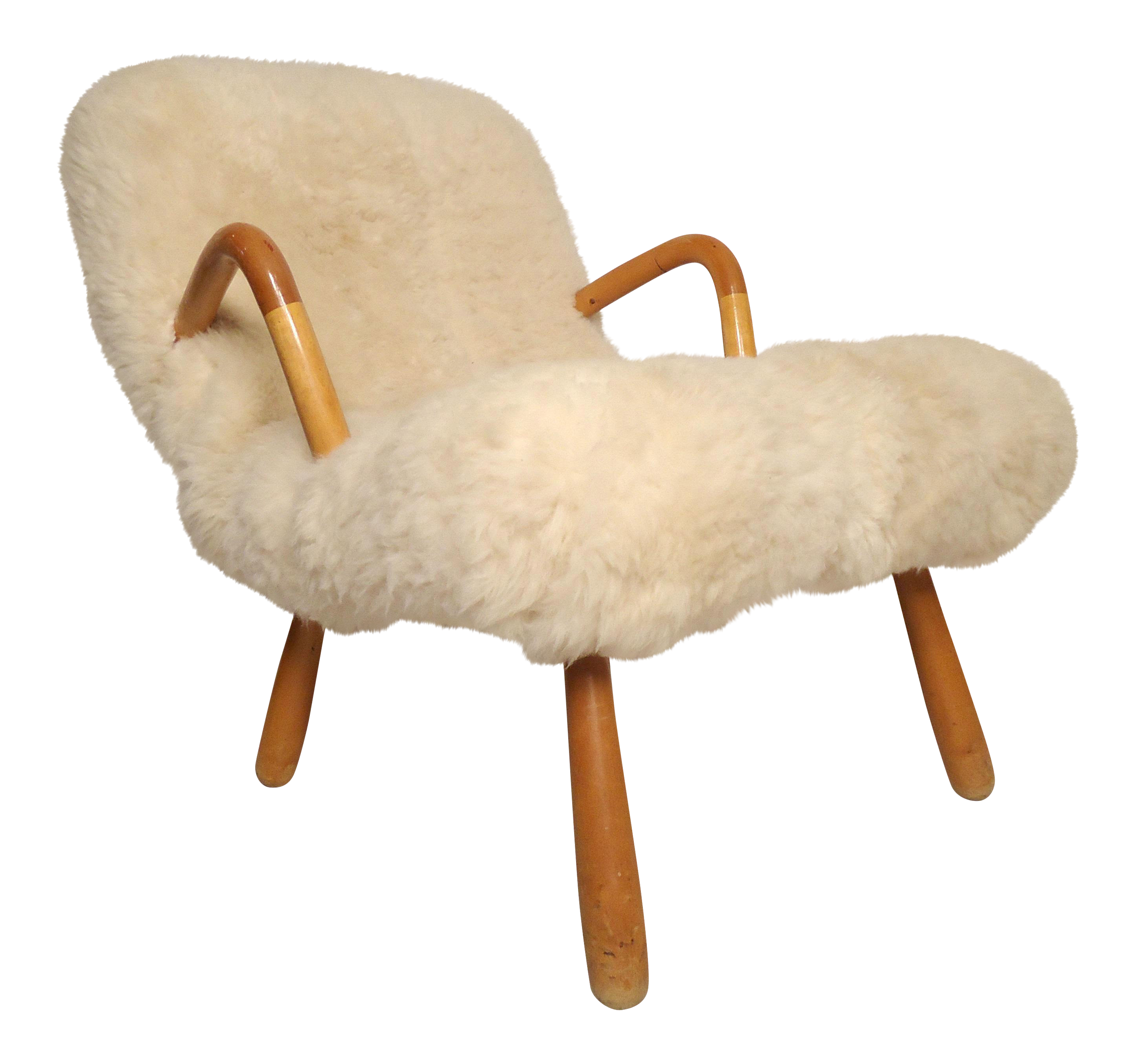 Philip Arctander Clam Chair In Lamb Fur Chairish