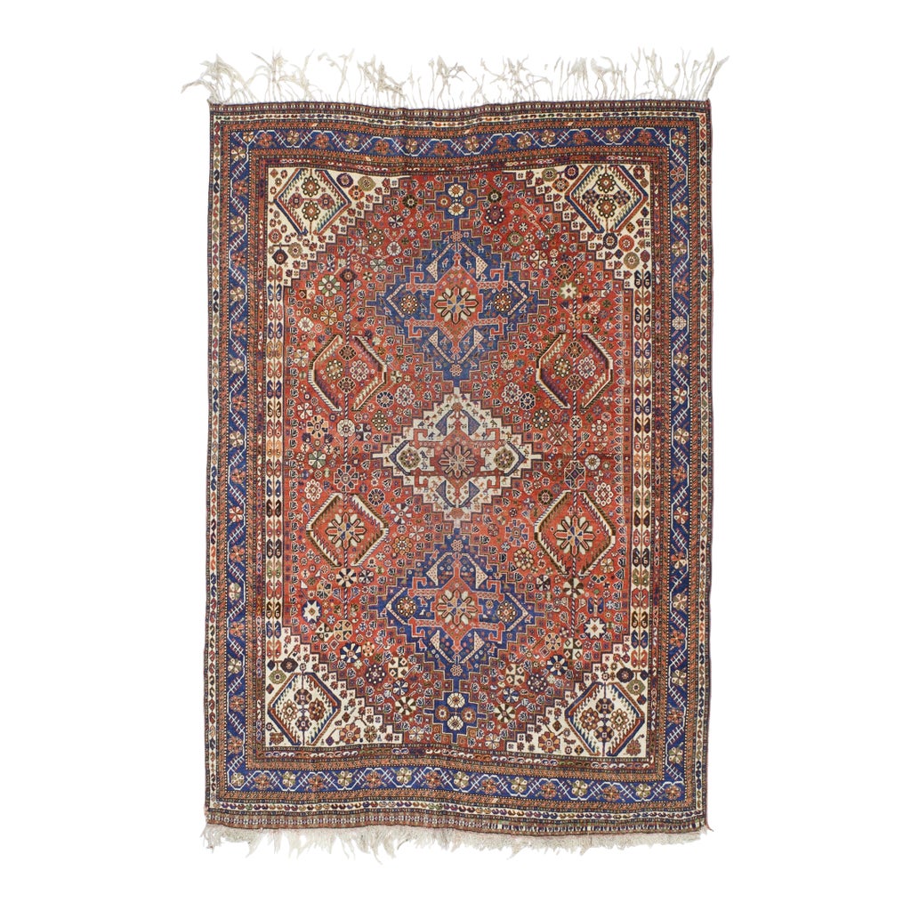 Antique Persian Qashqai Rug 5'10” X 8'4” | Chairish