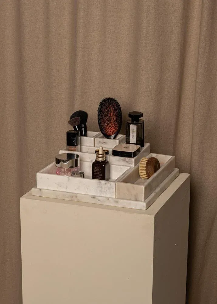 Civil Regime Navy Letterman Jacket Concrete Rose 2XL NWTLe Carré White Marble Organizer by Simone & Marcel