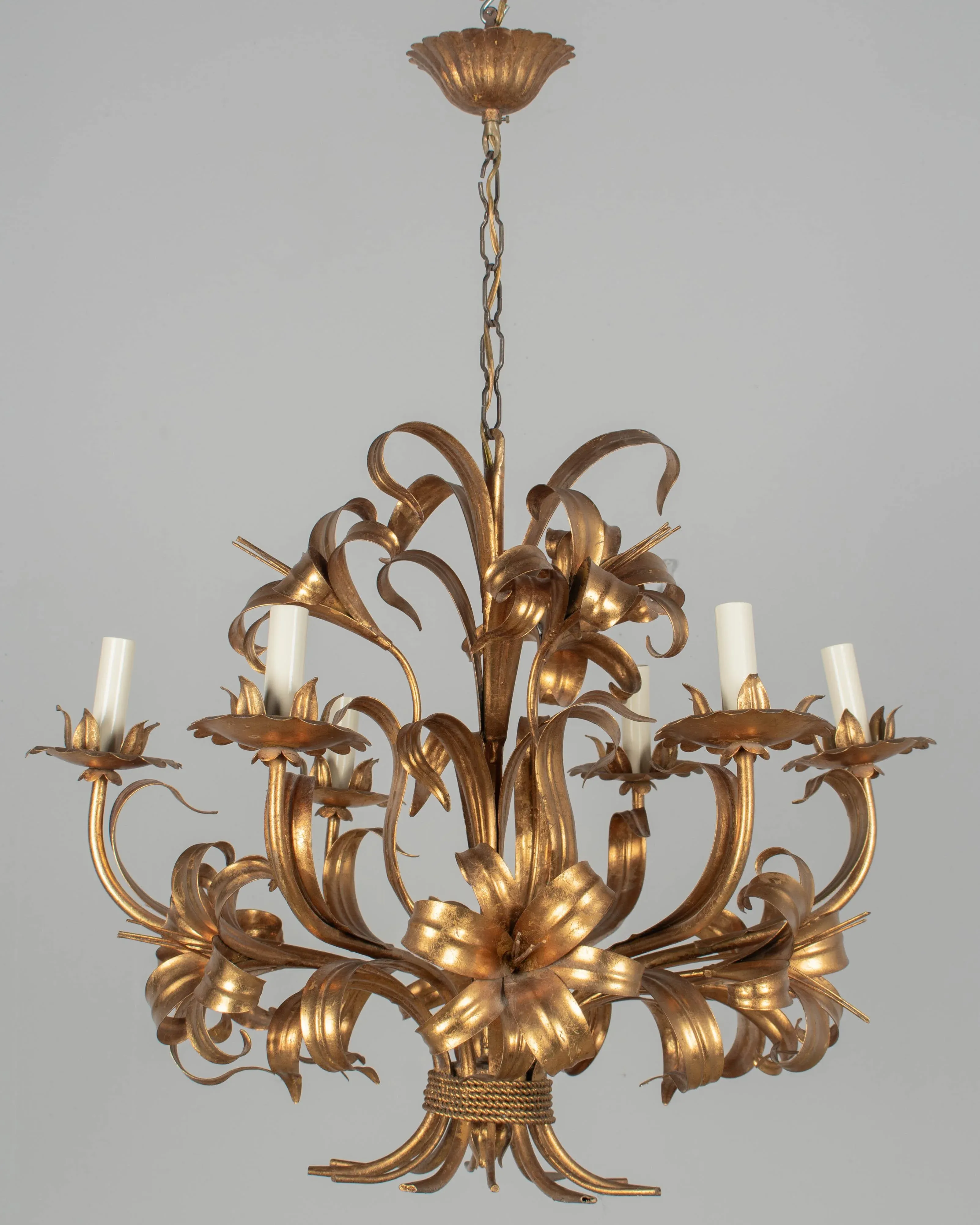 Italian Gilt Tôle Chandelier | Chairish