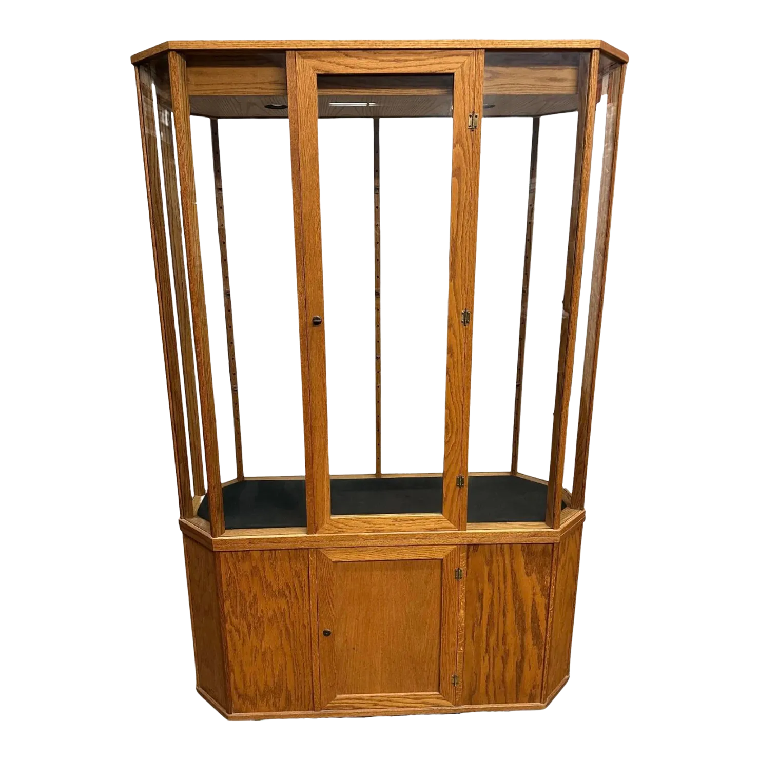 Vintage Oak Glass Display Chairish