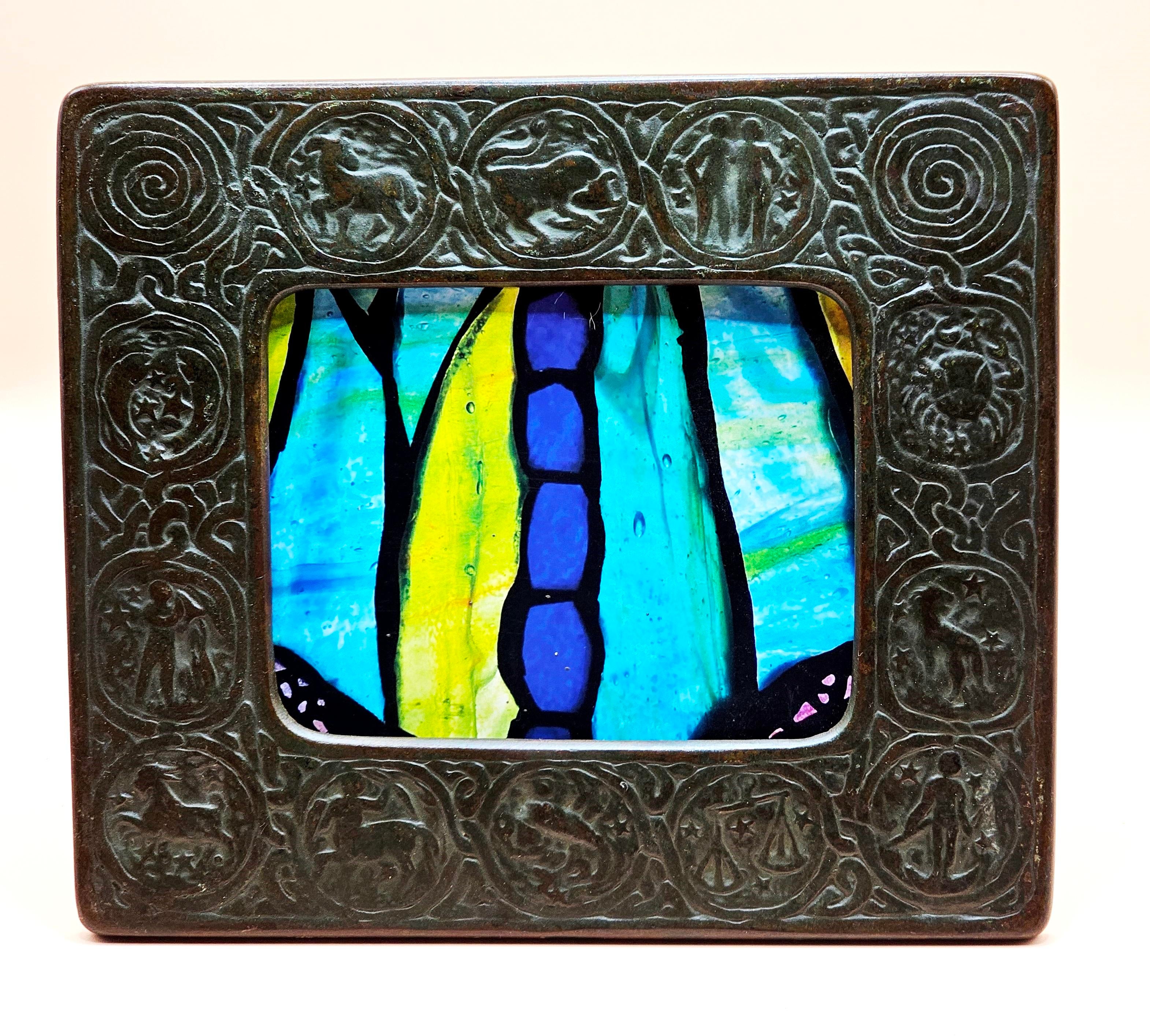 Tiffany　PHOTOFRAME　　ANTIQUE antique Tiffany Studios huge picture frame, Zodiac #920, c