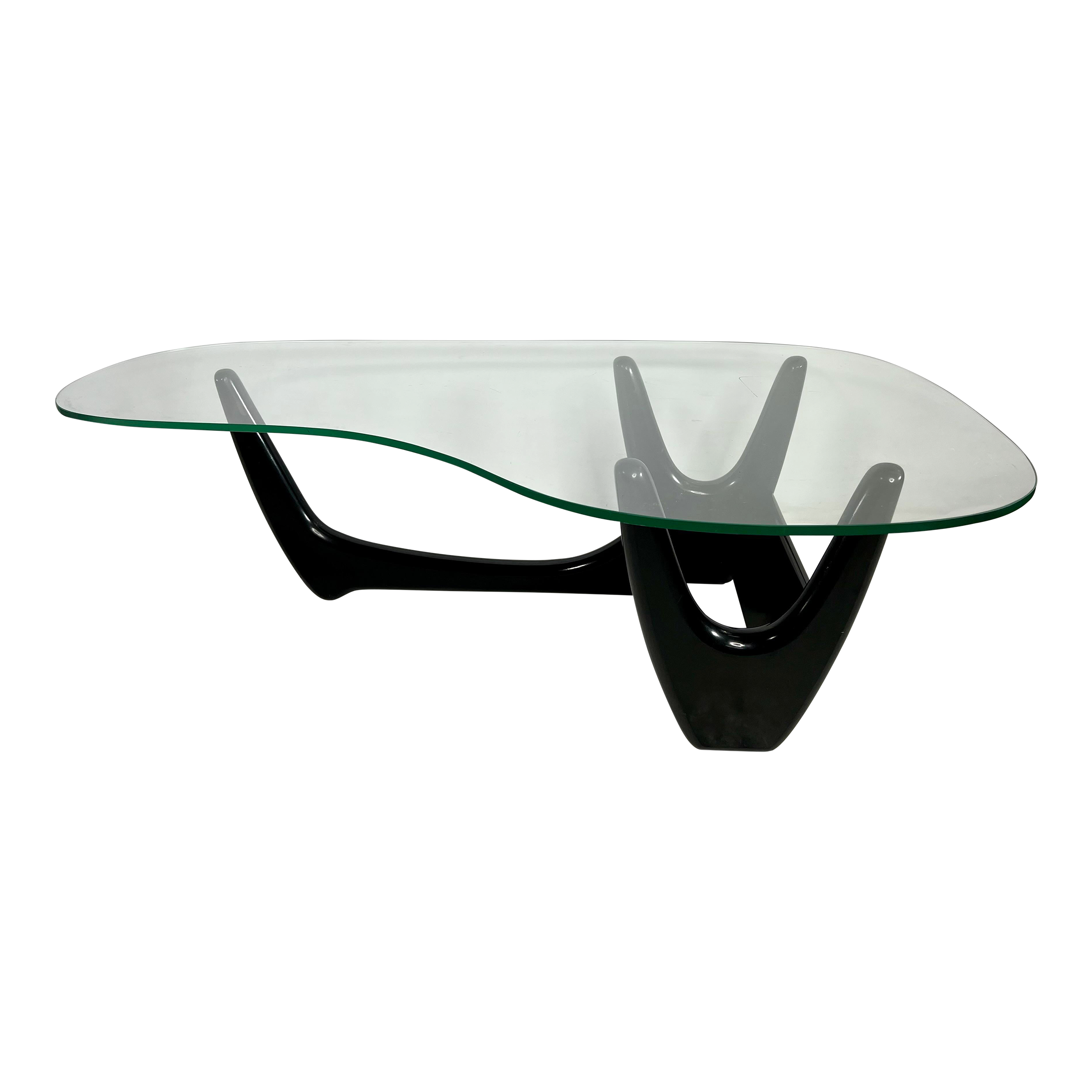 MidCentury Modern Kidney Organic Shape Glass Top Coffee Table Chairish