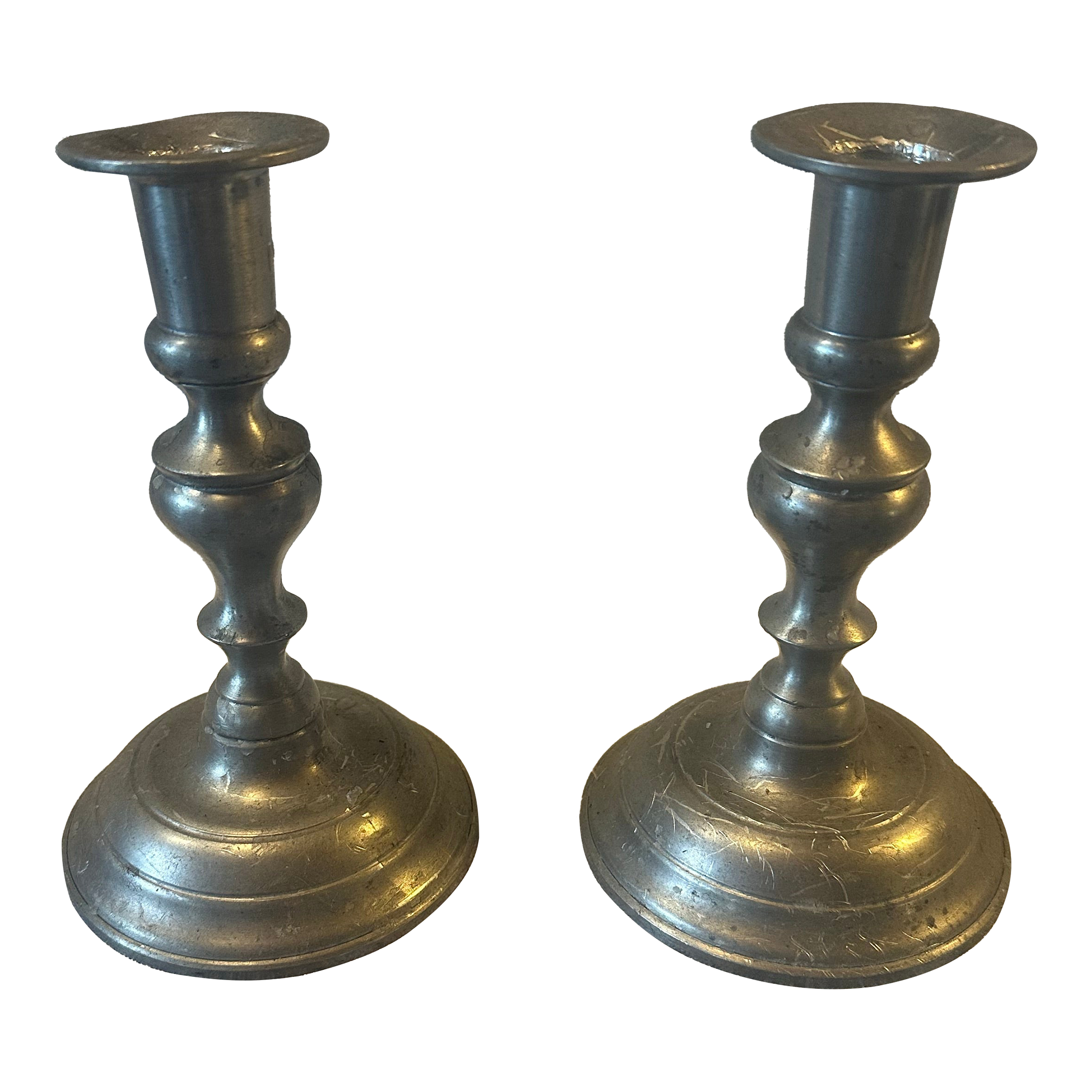 Mid 20th Century Woodbury Pewter Candlestick Holders - Set  display picture 1