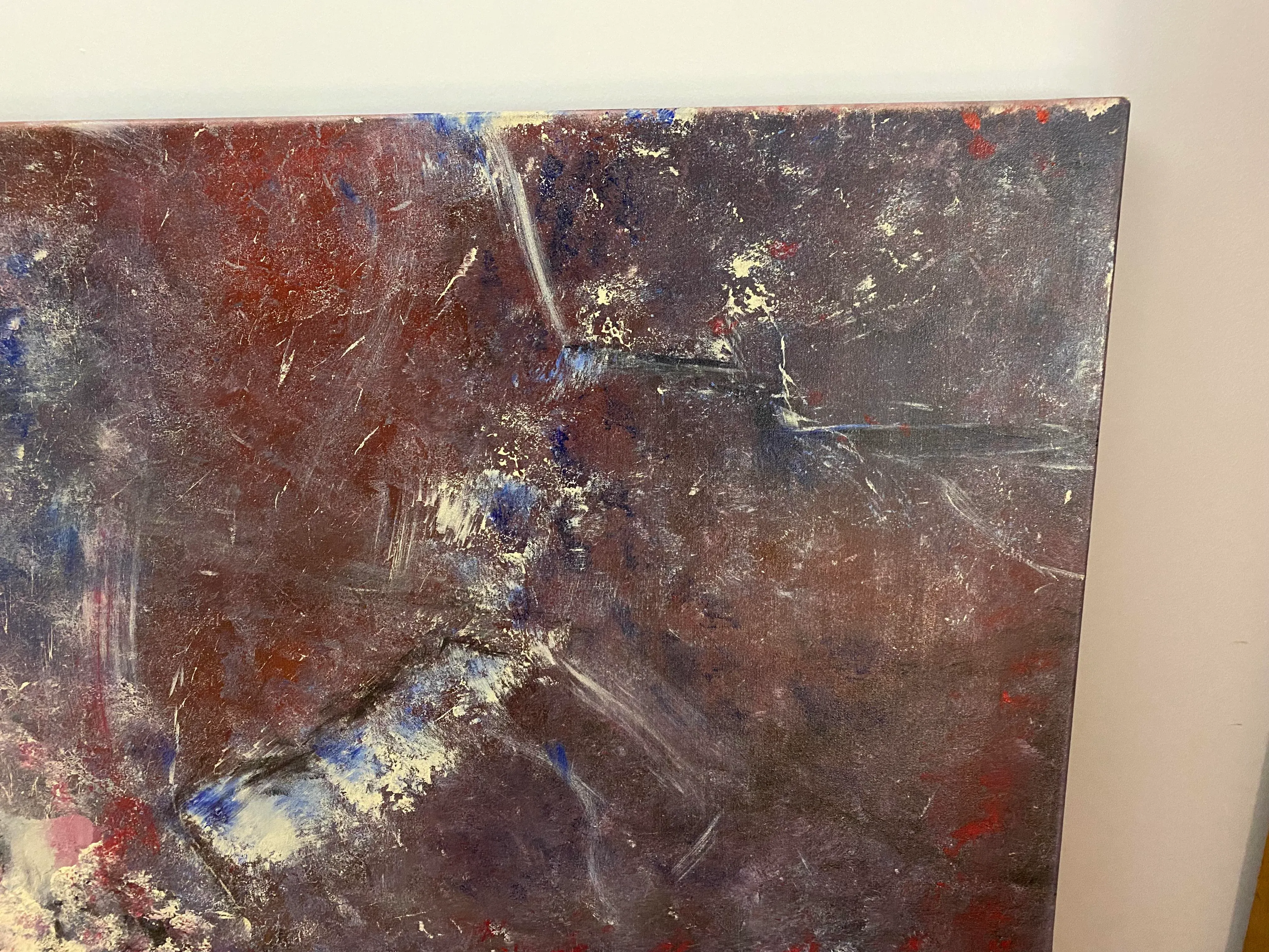 Antique French Provincial Painted Bombe Chest With Faux Marble Top2011 Large Abstract Expressionism Oil Painting