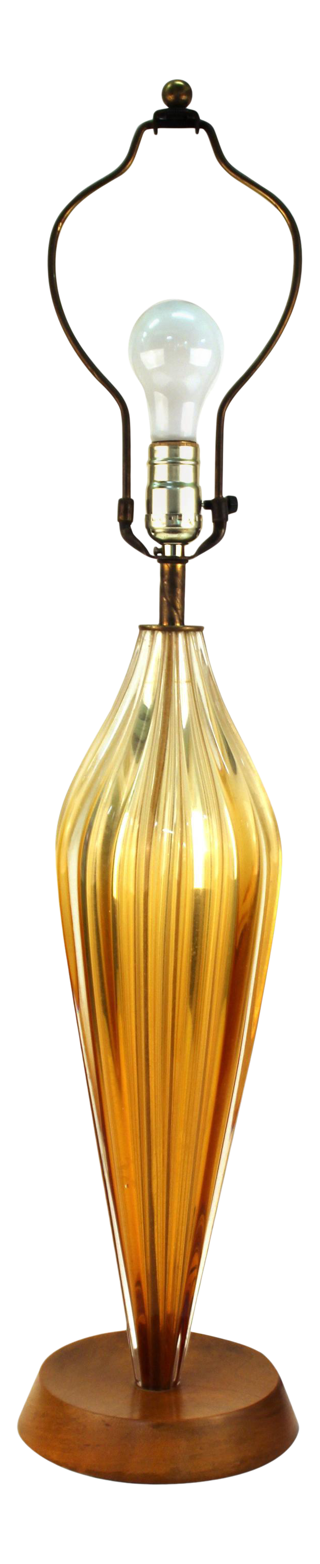 Italian MidCentury Modern Glass Table Lamp Chairish