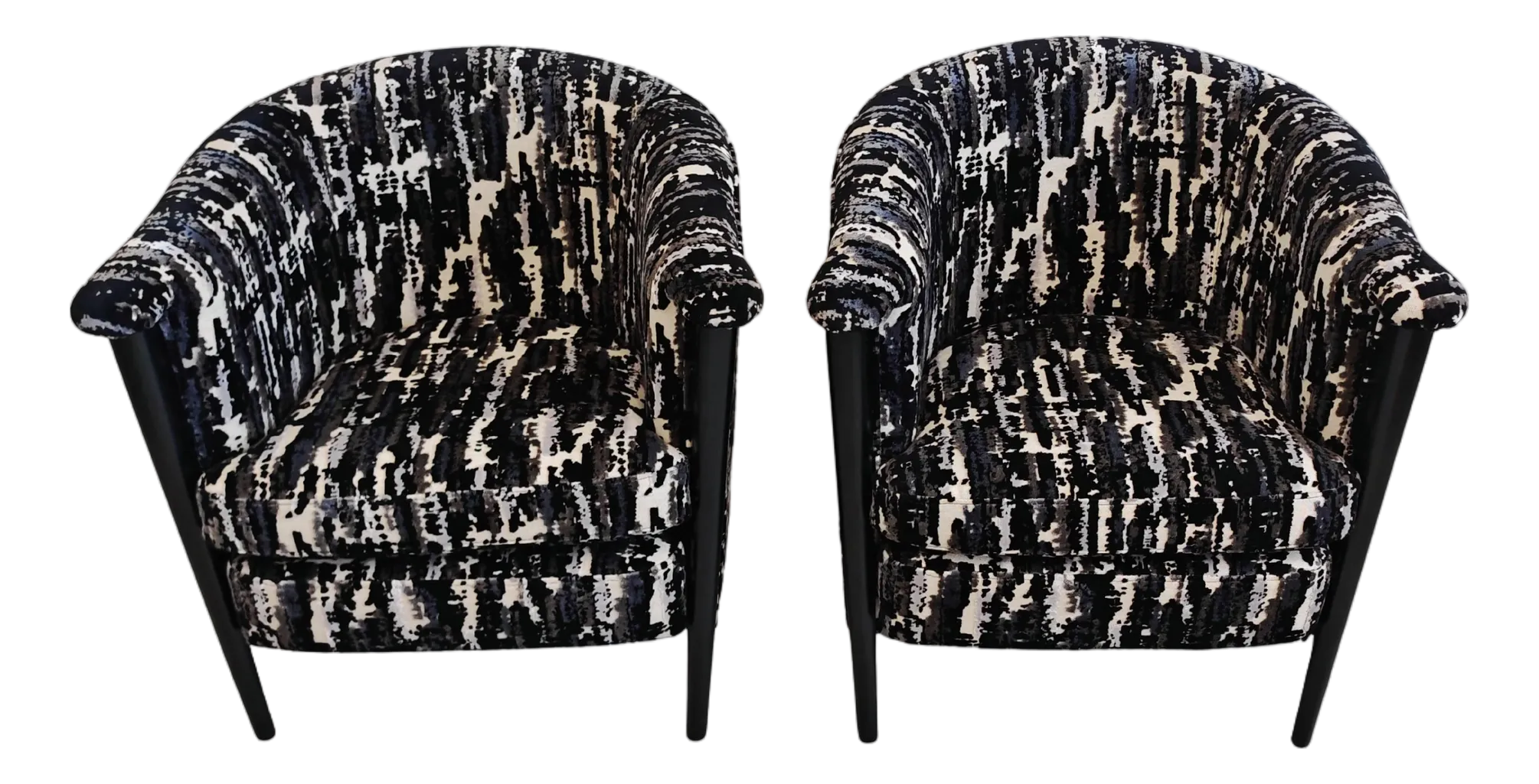 Set of Art Deco Lounge Chairs with Textured Fabric, 1950s
