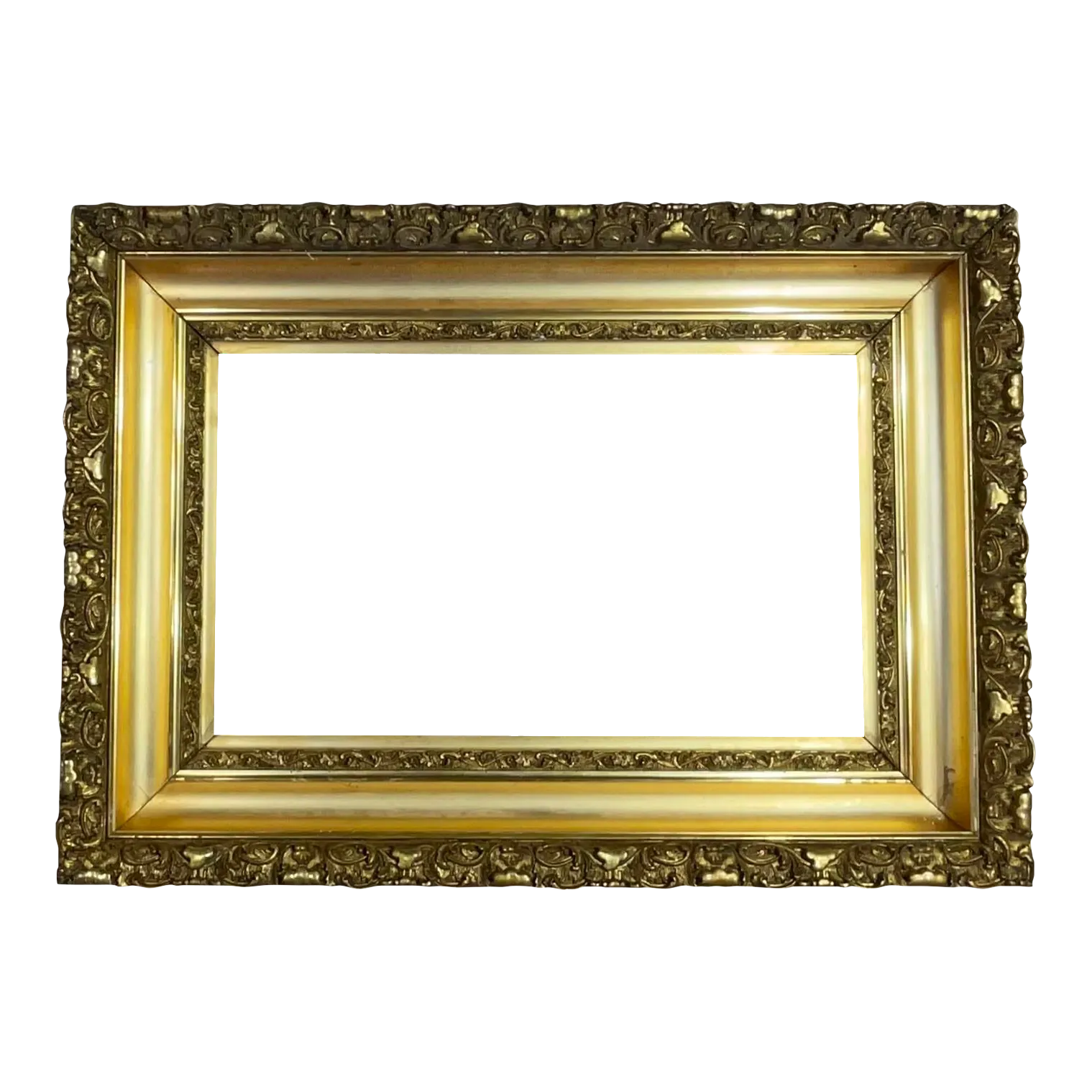 27”.25 X 19”.5 Antique Gold Leaf Wood Frame Chairish
