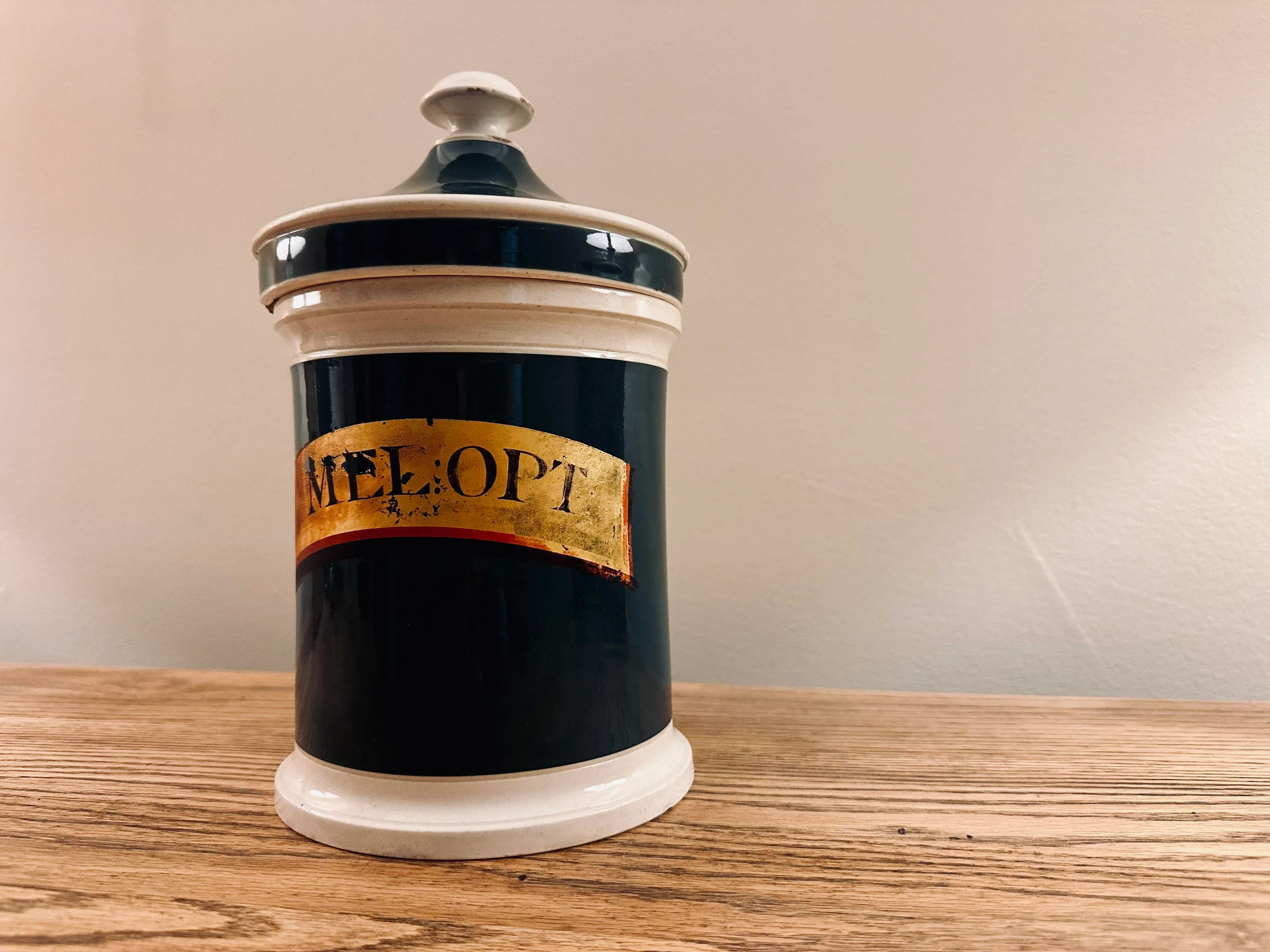 19th Century Large Victorian Era Melopt Opium Apothecary Porcelain