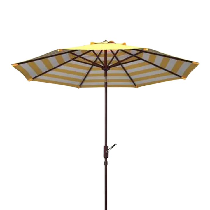 inside out patio umbrella Safavieh Athens Striped Crank Outdoor Auto Tilt Brown/White Inside Out Striped 9ft Crank Outdoor Auto Tilt Umbrella Umbrellas ensuring a stable and wind Athens Inside Out Striped 9ft