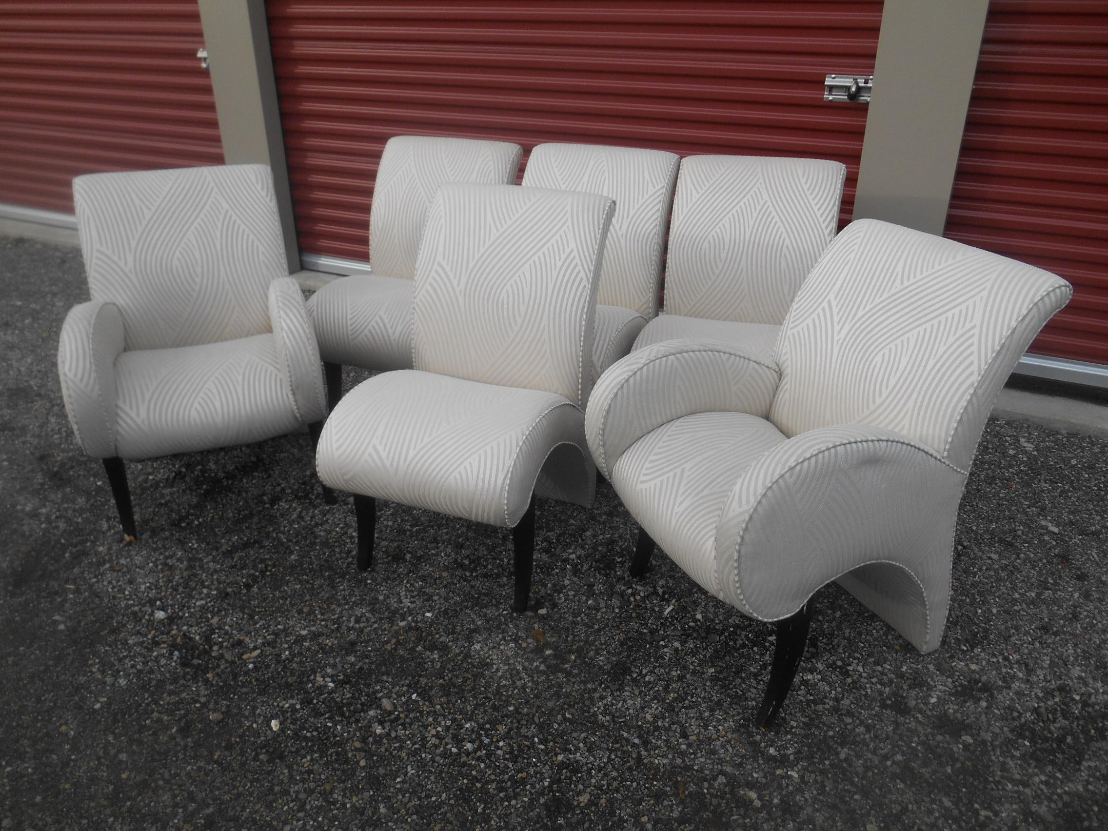 Stunning Vintage Thayer Coggin Art Deco Dining Chairs- Set of 6