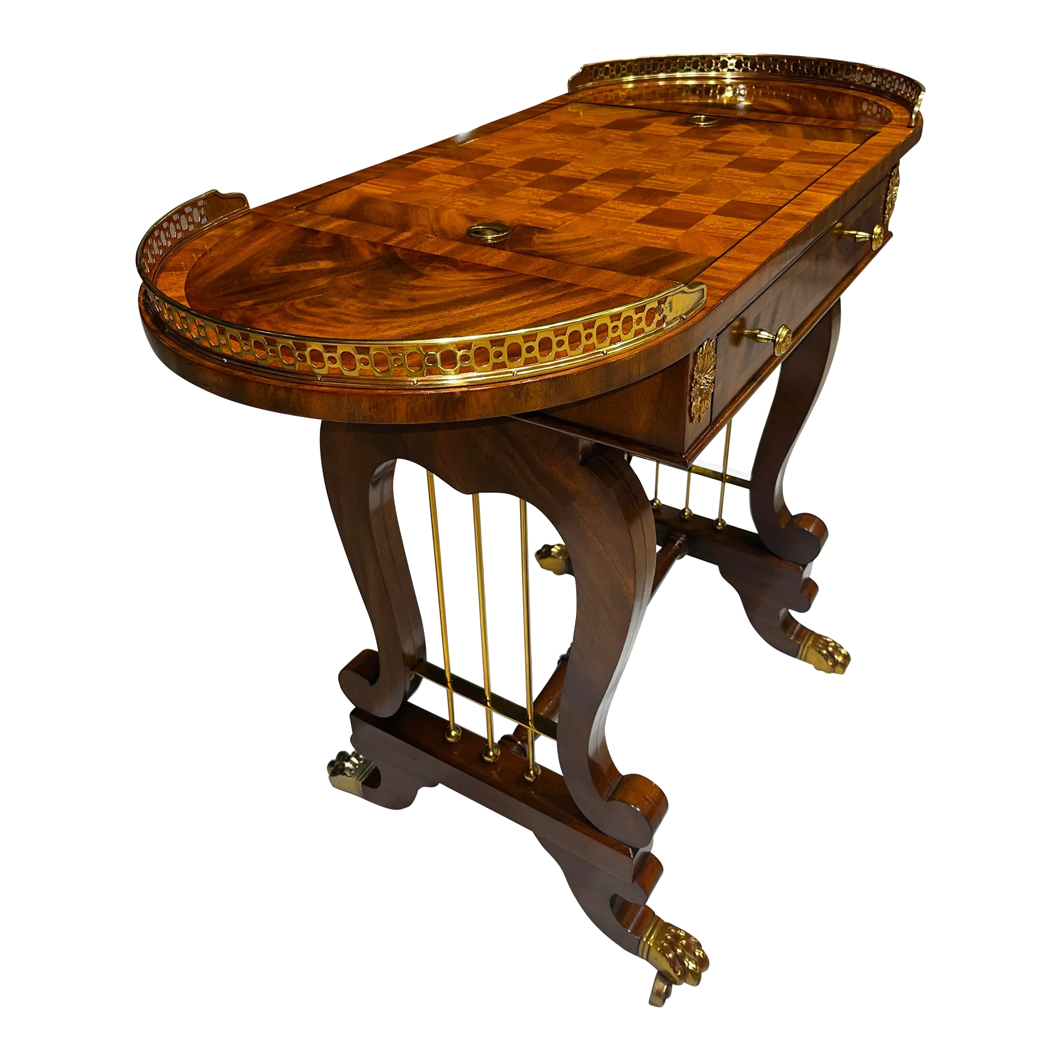 Paw Foot Mahogany Game Table From Maitland-Smith | Chairish